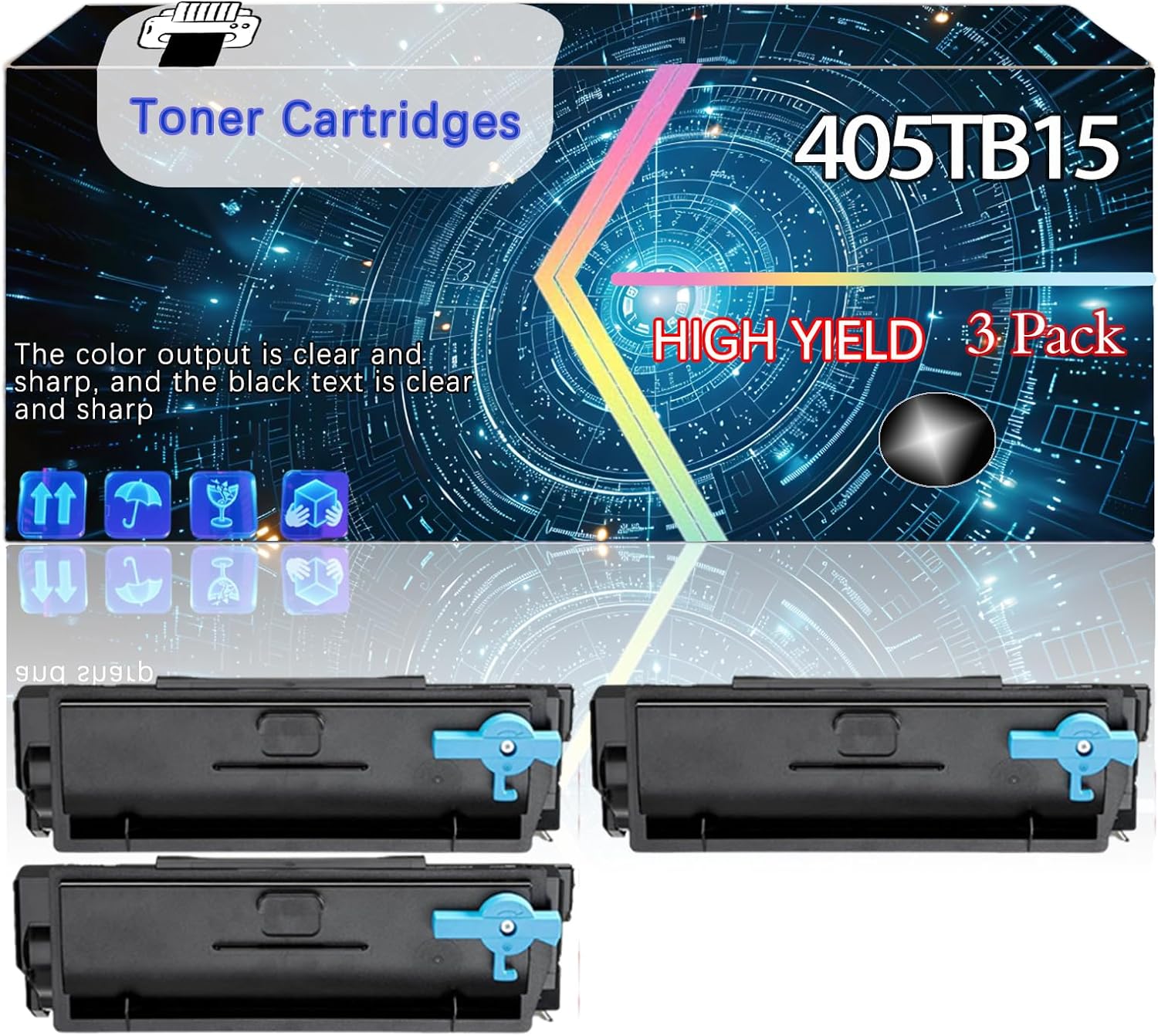 CEECN 405TB15 Compatible for FPlusimage M40adn P40dn Printers, Replacement Toner Cartridges High Yield Printer Accessories (3 Pack Black)