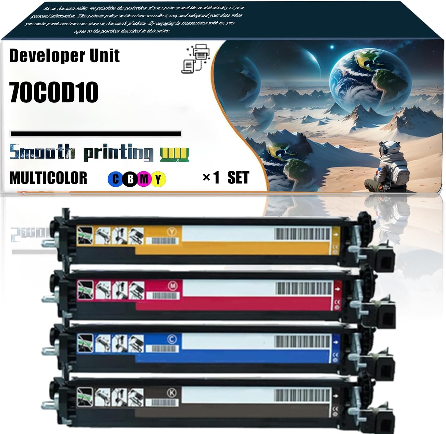 Replacement Parts Developer Unit 70C0D10 Compatible with Lexmark CS310dn CS310n CS317dn CS410dn CS410dtn Printers, Contains Chip and Clear Printing (4-Pack BK/C/M/Y)