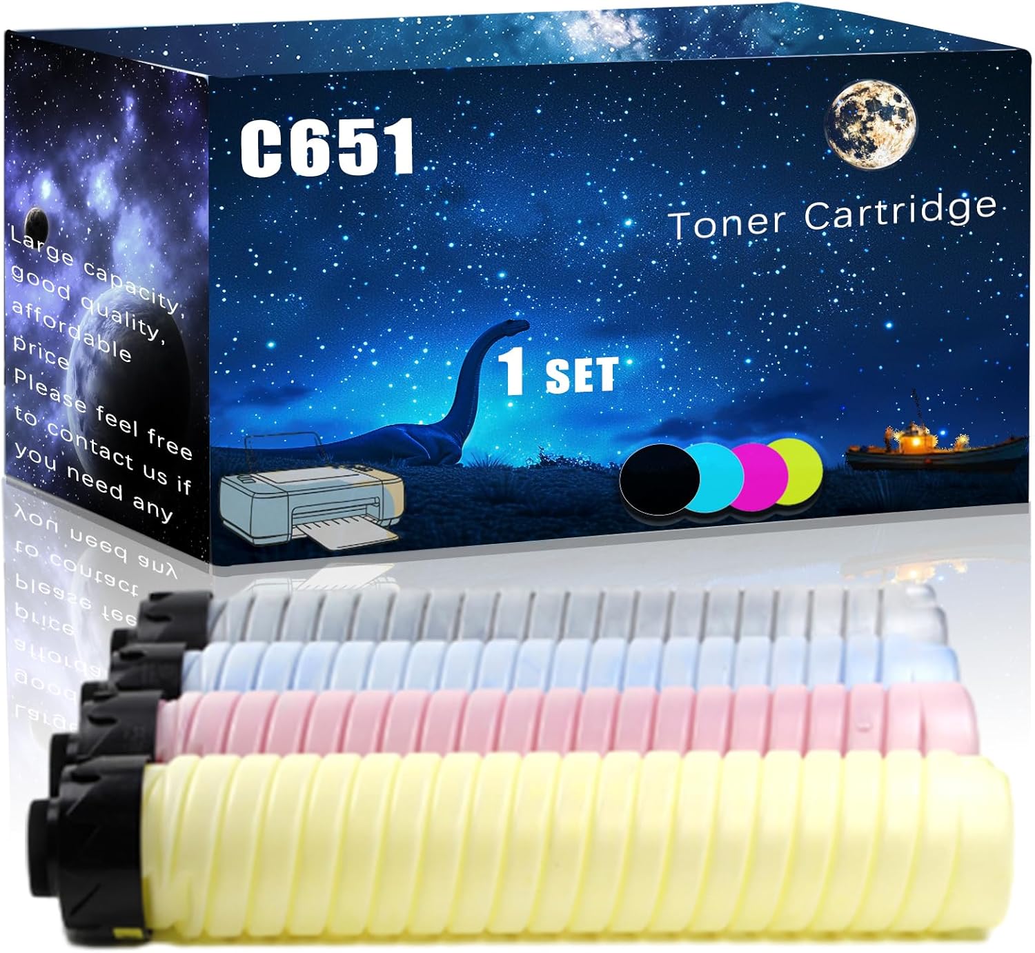 MUCQL C651 Compatible Toner Cartridge Replacement for Ricoh High Yield Compatible Pro C651EX Pro C751 Pro C751EX Printers, Meet Printing Needs (4-Pack BK/C/M/Y)