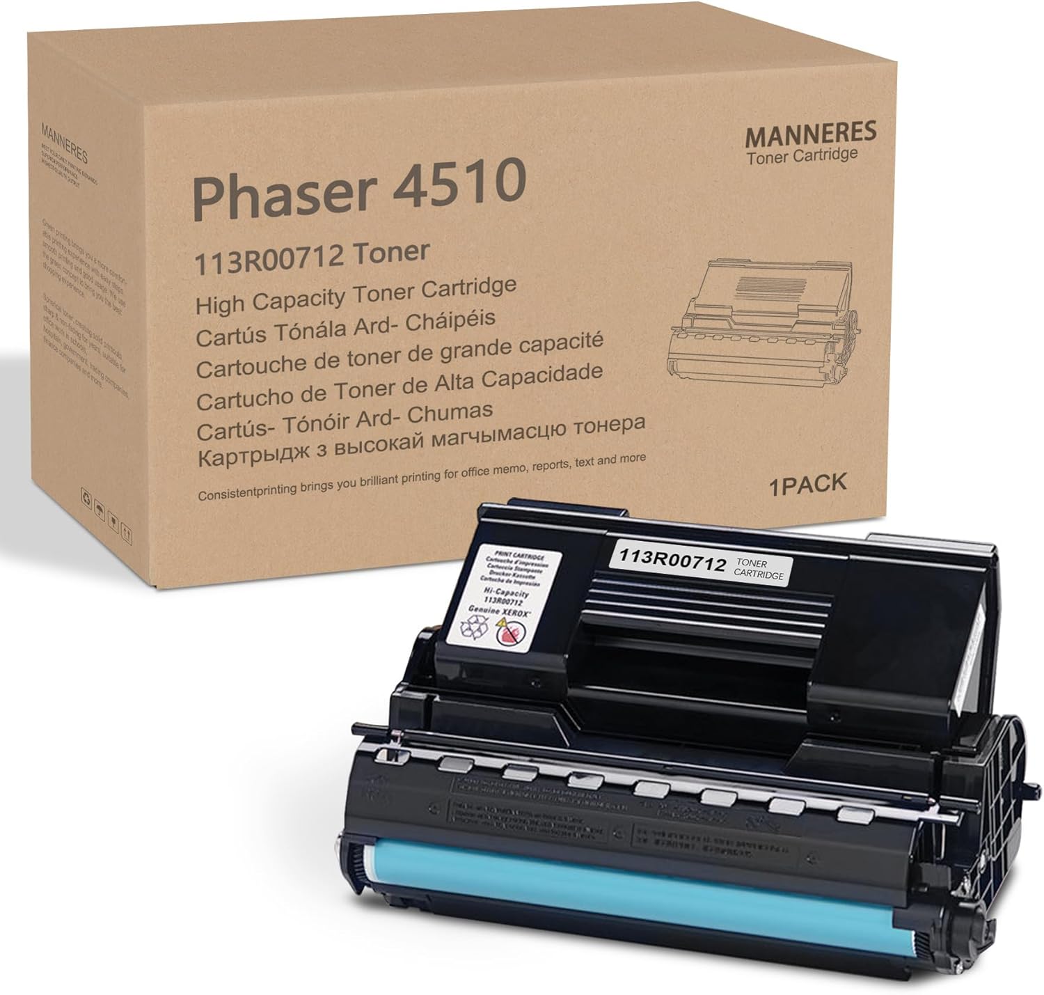 Phaser 4510 High Capacity Toner Cartridge 113R00712 - 1 Pack 113R00712 Black Toner Replacement for Xerox Phaser 4510B 4510DN 4510DT 4510DX 4510N Printer