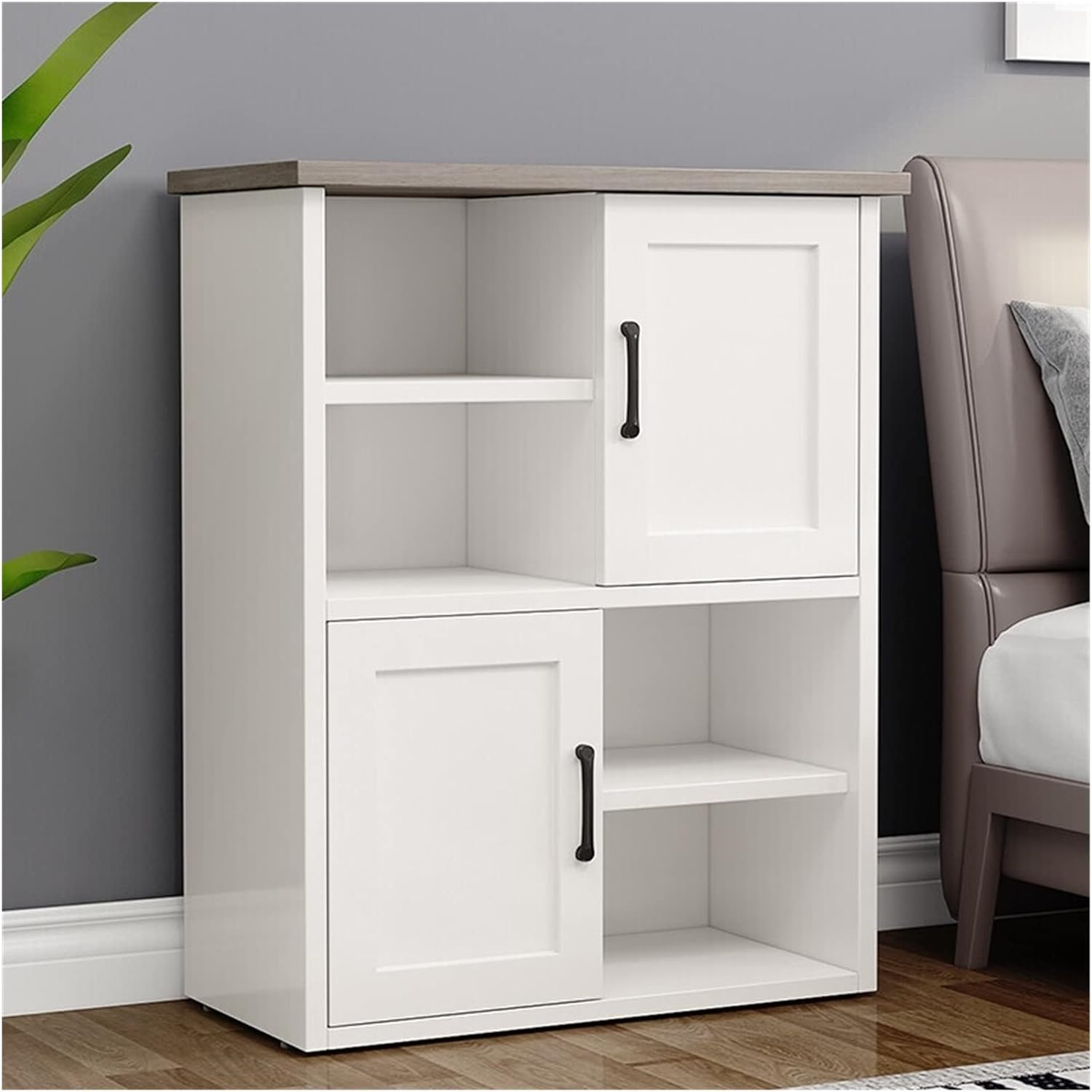 EVSER Bookshelf for Bedroom Bookcase Bookshelf with Door Floor Simple Bookcase Living Room Bedroom Balcony Storage Cabinet Bookcase/Bookshelves