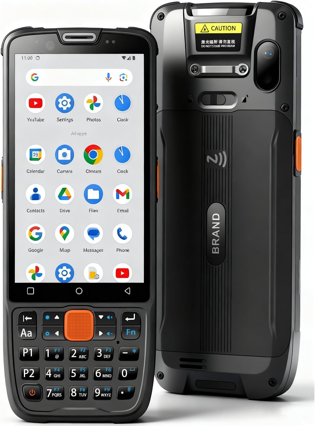 Two Pieces Android 13 Barcode Scanner 4+64GB Built-in 1D/2D/QR Bar Code Scanner, Portalbe Scanners with BT, WiFi NFC for Inventory, Handheld Mobile Computer PDA