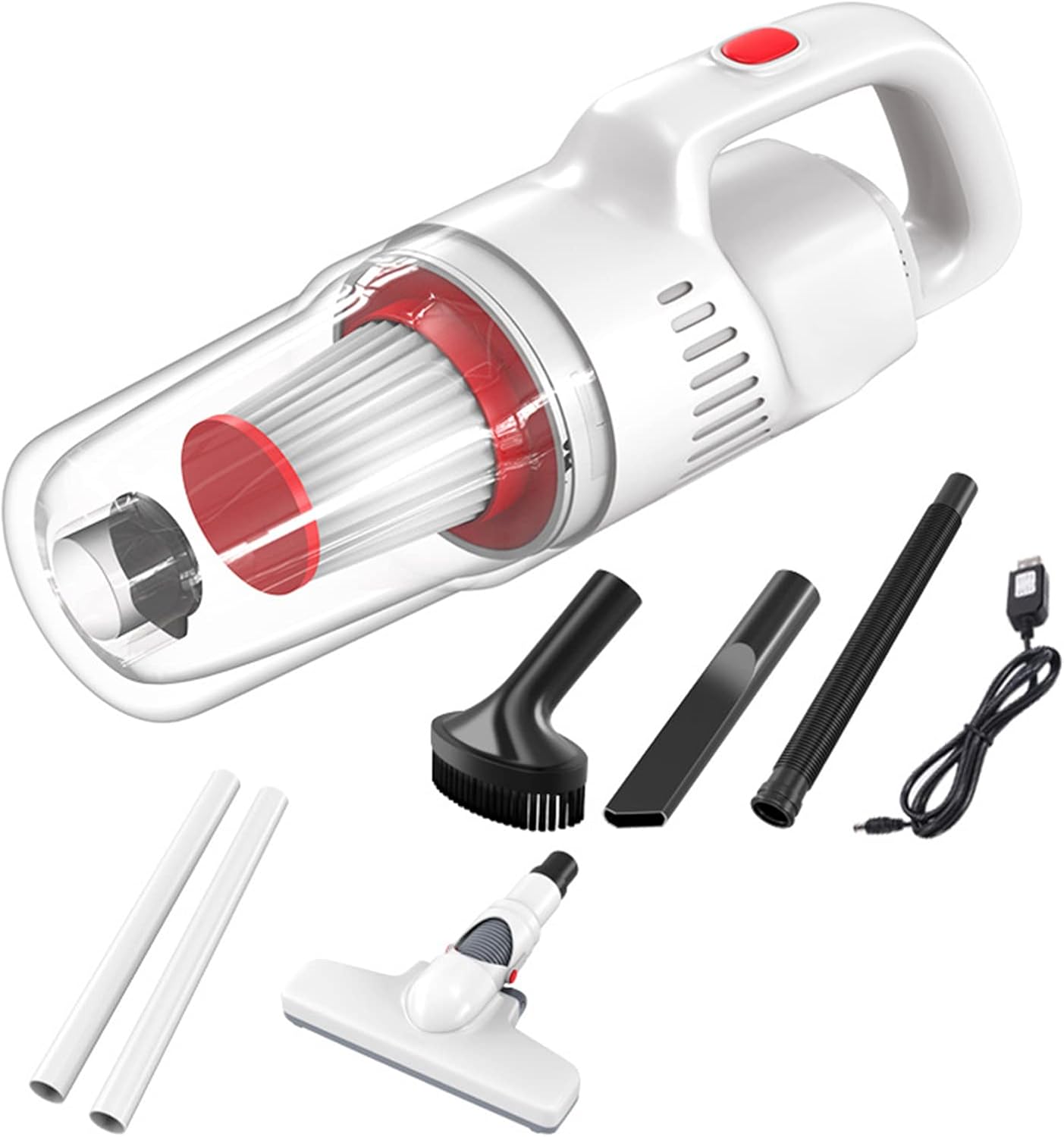 WAGNUS Portable Mini Handheld Wireless Car Vacuum Cleaner 18000Pa Strong Suction, HEPA Filter, Smart Home for Car & Home, with Floor Brush