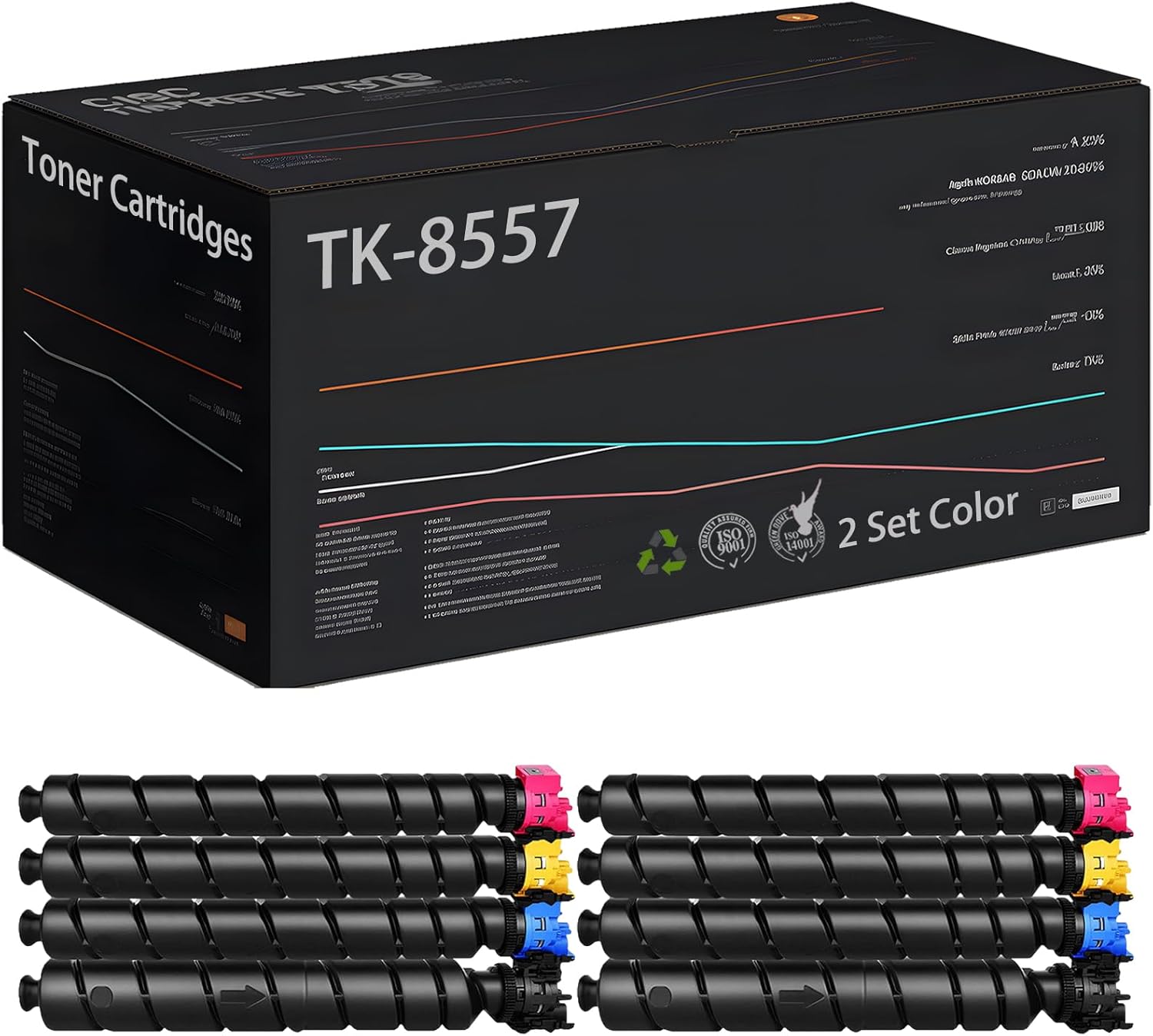 Wondrx TK-8557 TK-8557K TK-8557C TK-8557M TK-8557Y Toner Cartridge Compatible for Kyocera TASKalfa 6054ci 7054ci Printers - High Yield 41000 Pages (2 Set Color)