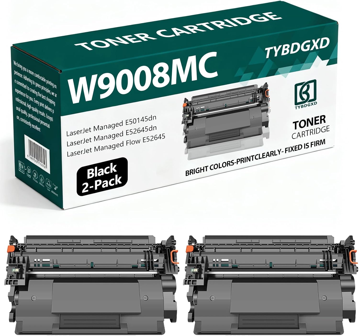 TYBDGXD W9008MC High Yield Black 5,500 Pages Toner Cartridge Compatible for HP Compatible Replacement for HP LaserJet Managed E50145dn E52645dn Flow E52645 Printers,2-Pack