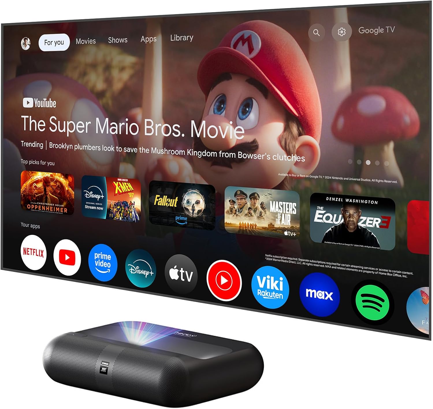 Yaber K300s Ultra Short Throw Projector, 4K Support Triple Laser Projector, 100