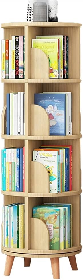 YHdtUO Shelf 360° Rotating Bookshelf, Multi-Layered Children's Bookcase, Stimulate Children's Interest in Reading,Corner Book (Wood-39 * 128cm)