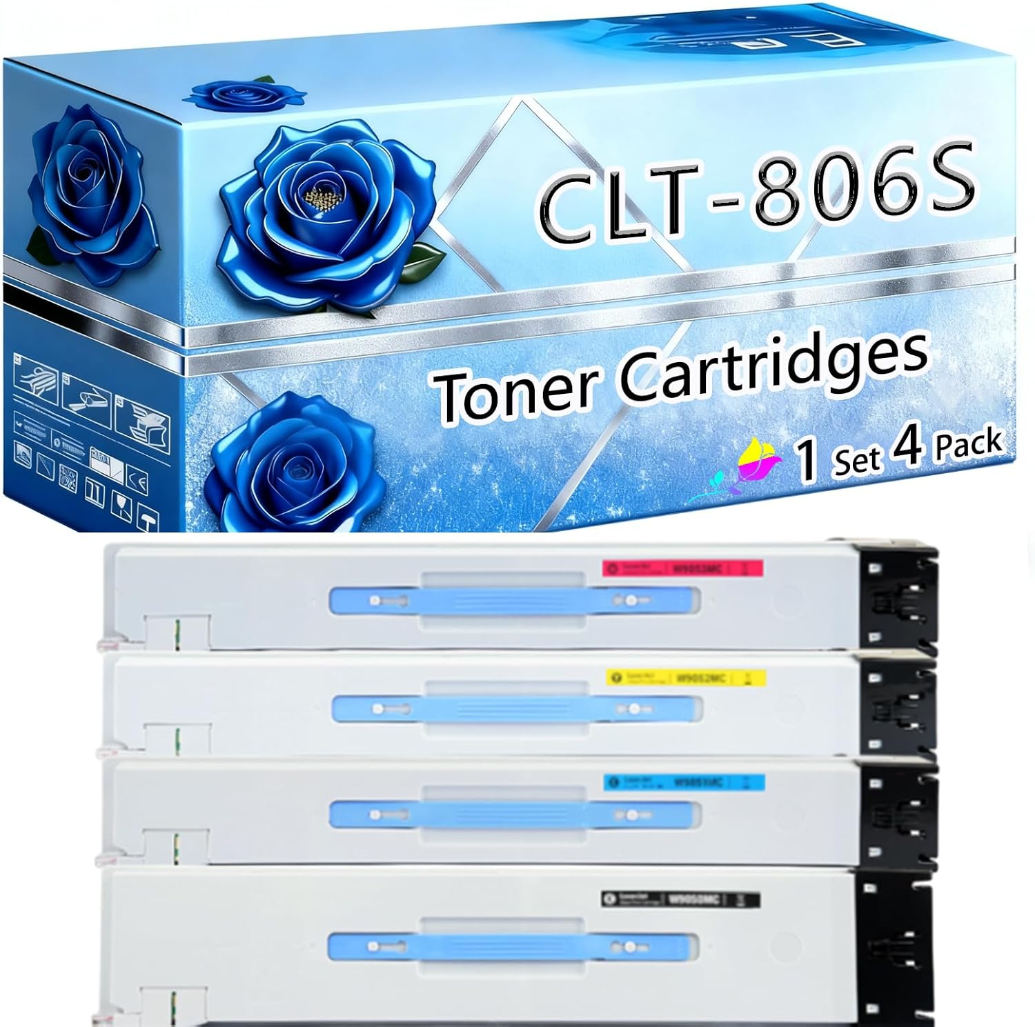 Compatible Toner Cartridges Replacement for Samsung CLT-806S High Yield 45000 Pages MultiXpress X7400GX X7400LX X7500GX X7500LX X7600GX X7600LX Printers (4-Pack BK/C/M/Y)