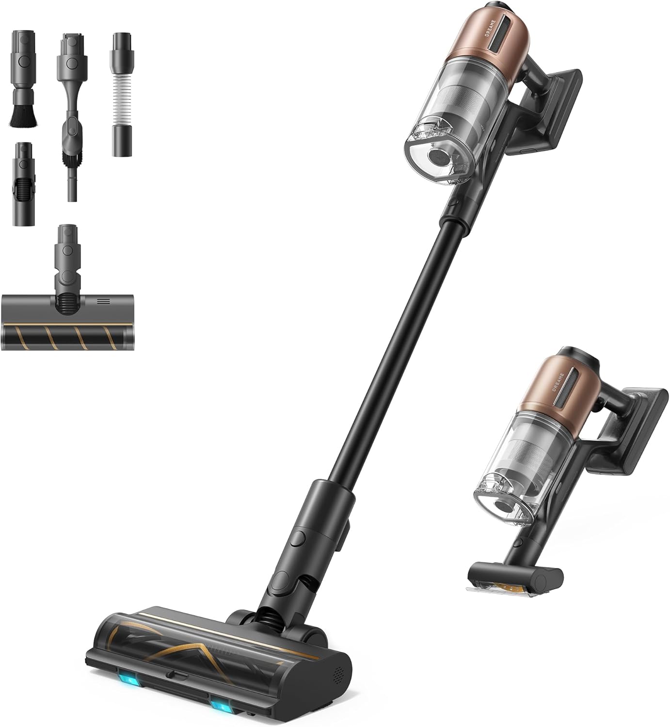 DREAME Z20 Cordless Vacuum Cleaner, Smart Vacuum Cleaner with 250AW Powerful Suction, Up to 90 Minutes Runtime, Versatile for All Surfaces, Handheld Feature for Hard Floors, Carpets & Sofas