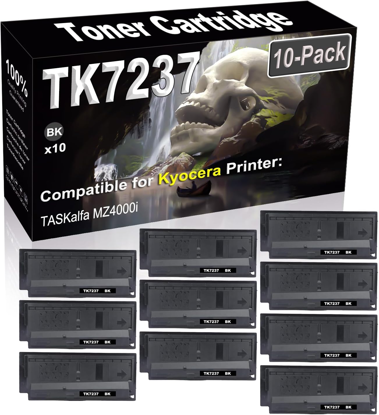 SINIYA 10-Pack Compatible High Capacity TK7237 TK-7237 1T02ZS0US0 Imaging Toner Cartridge use for Kyocera TASKalfa MZ4000i Printer (Black)