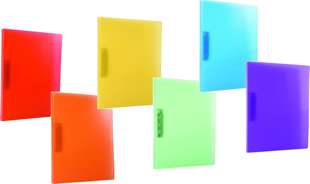 Filexec Products Filexec Products Clamp Binder, Removable Spine Label, Interior Pocket, Assorted Pack of 48 (50633-6192)