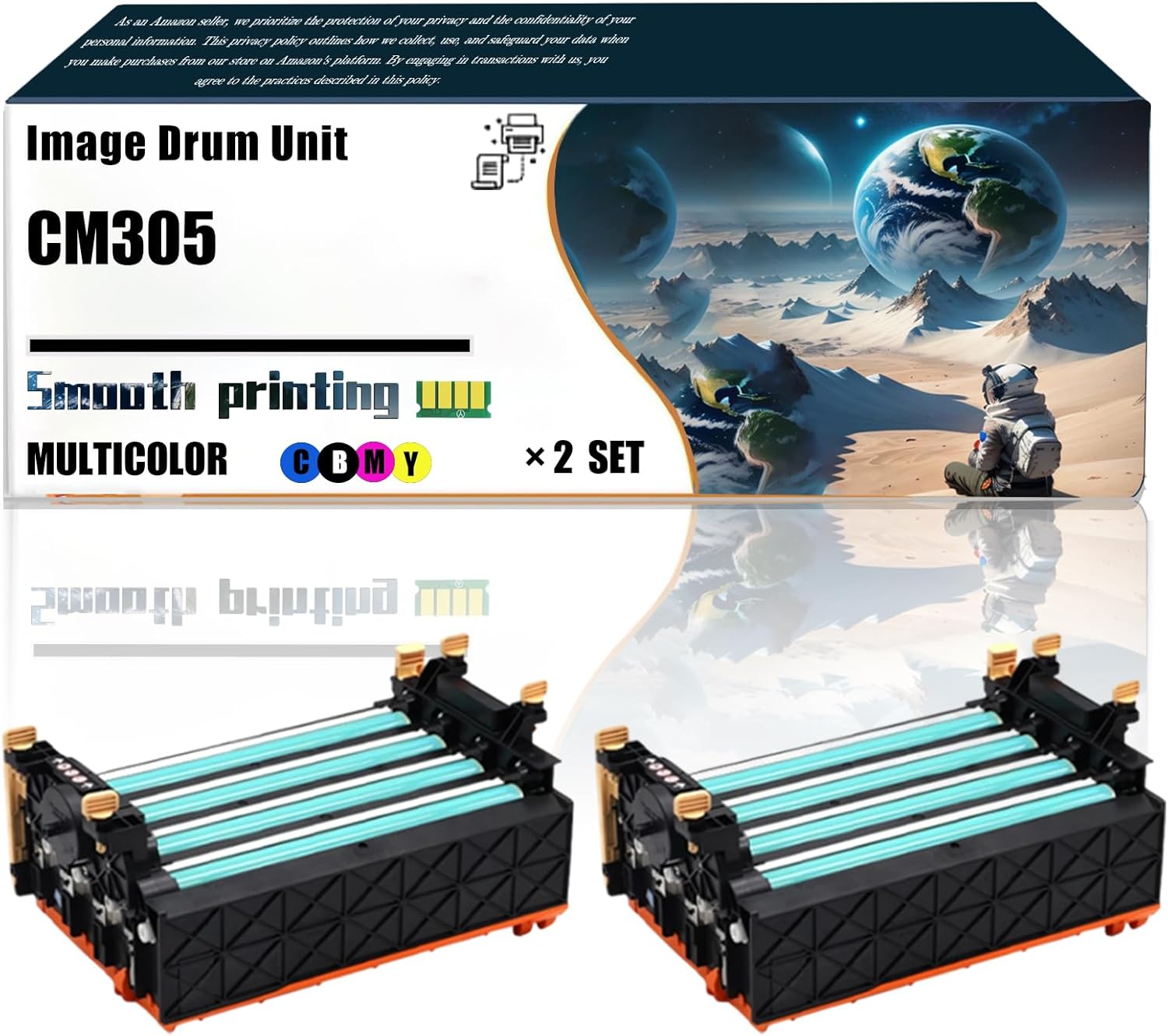 LSSF Replacement Parts Image Drum Unit CM305 Compatible with Xerox DocuPrint CP305d CM305d CM305df Printers, Contains Chip and Clear Printing (2 Set)