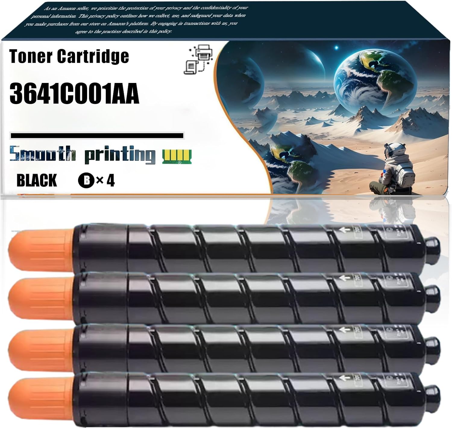 Replacement Parts Toner Cartridge 3641C001AA Compatible with Canon imagePRESS Lite C165 C170 C265 C270 Printers, Contains Chip and Clear Printing (4 Pack Black)