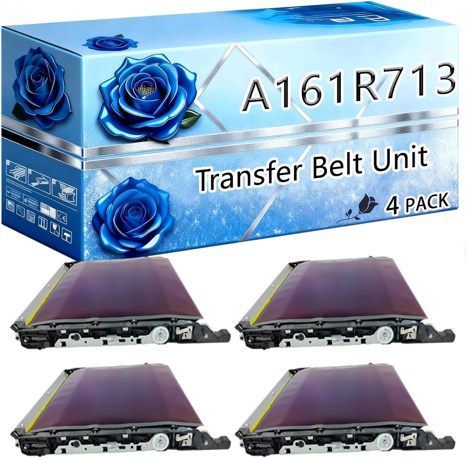 BIVOL Compatible Transfer Belt Unit Replacement for Konica Minolta A161R71333D High Yield 800000 Pages bizhub C224 C224e C258 C284 C284e C308 C364 C364e C368 Printers (4 Pack Black)