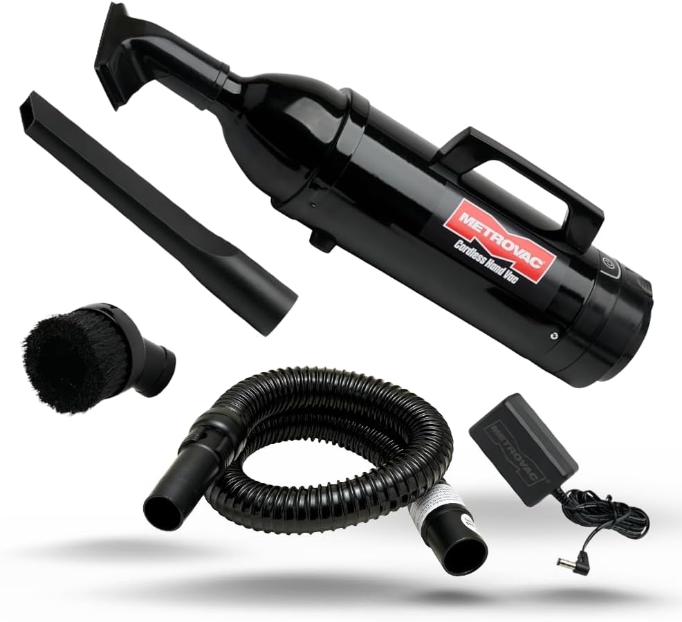 METROVAC 3' Hose (MVC-178A) Bundle with Premium Cordless Hand Vac Vacuum