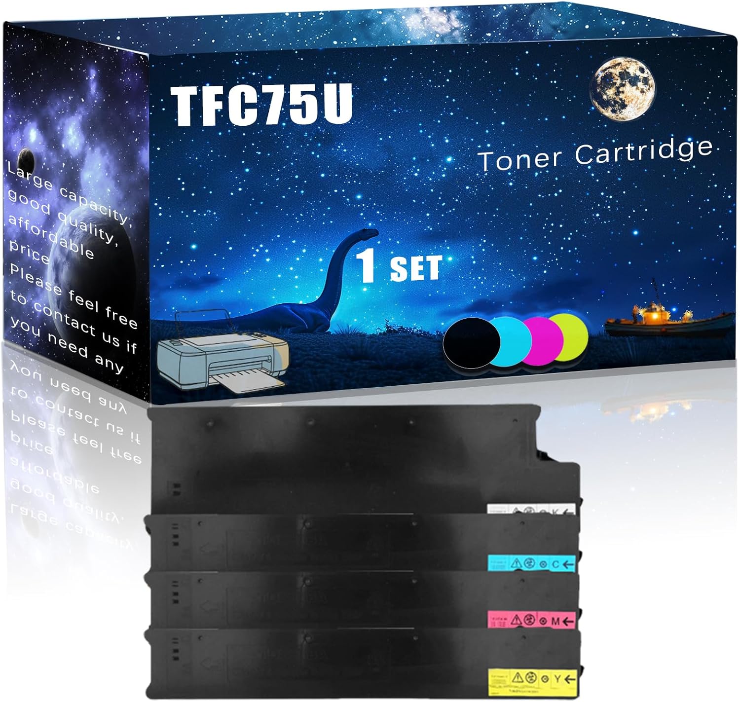 MUCQL TFC75U Toner Cartridge Compatible for Toshiba 5560C 5560CG 6560C 6570C Printers,with Chip Large Printing Demands (Multicolor)