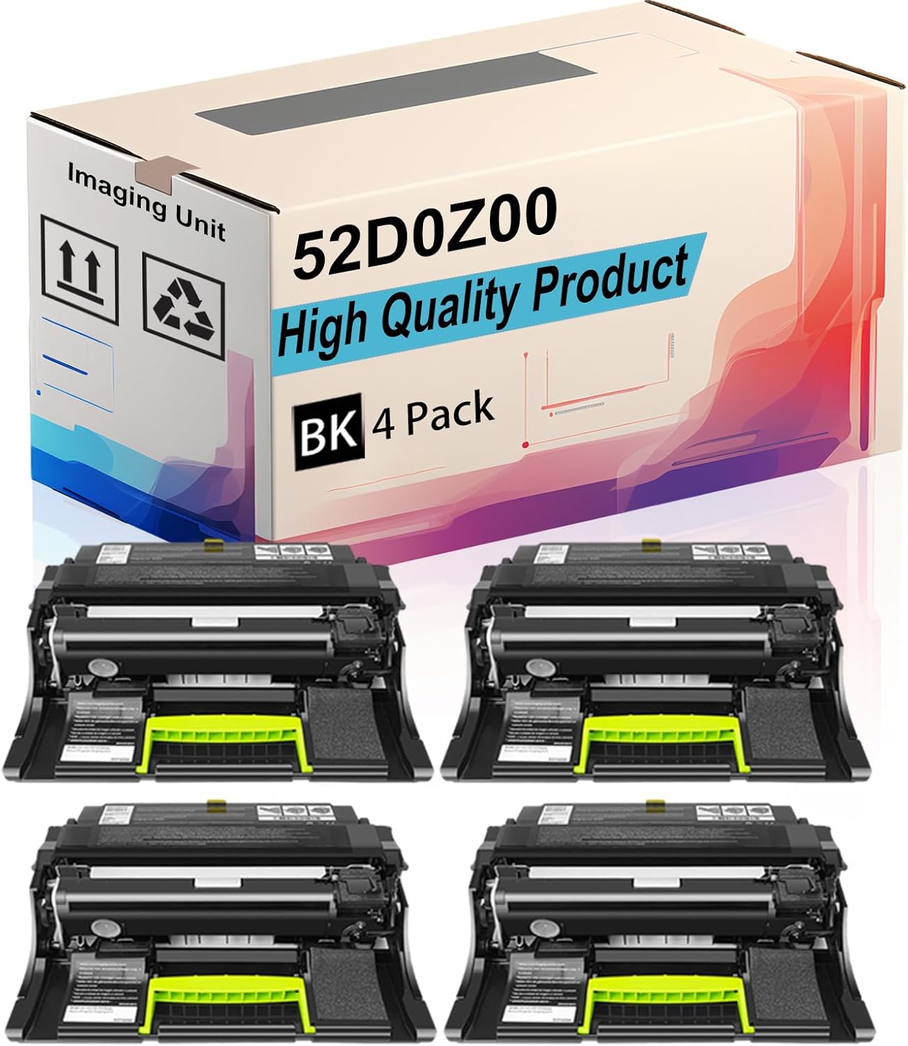 52D0Z00 Imaging Unit Compatible for Lexmark MX810dtme MX810dxe MX810dxfe MX810dxme MX811de Printers, High Yield 100000 Pages, Print More Pages (4 Pack Black)