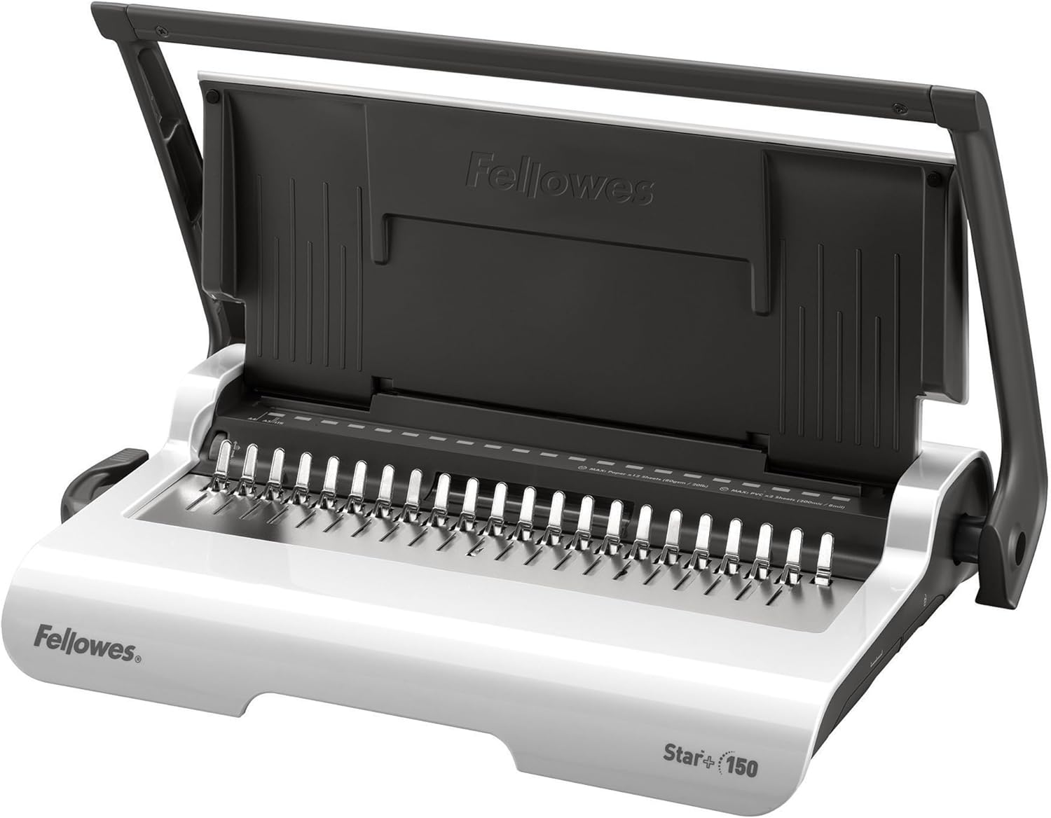 Fellowes Star+ Binding Machine with Storage Tray - 15 Sheet Punch Capacity for A4 Documents - Manual Comb Binding Machine - 150 Sheet Binding Capacity - Ideal for Home or Small Office