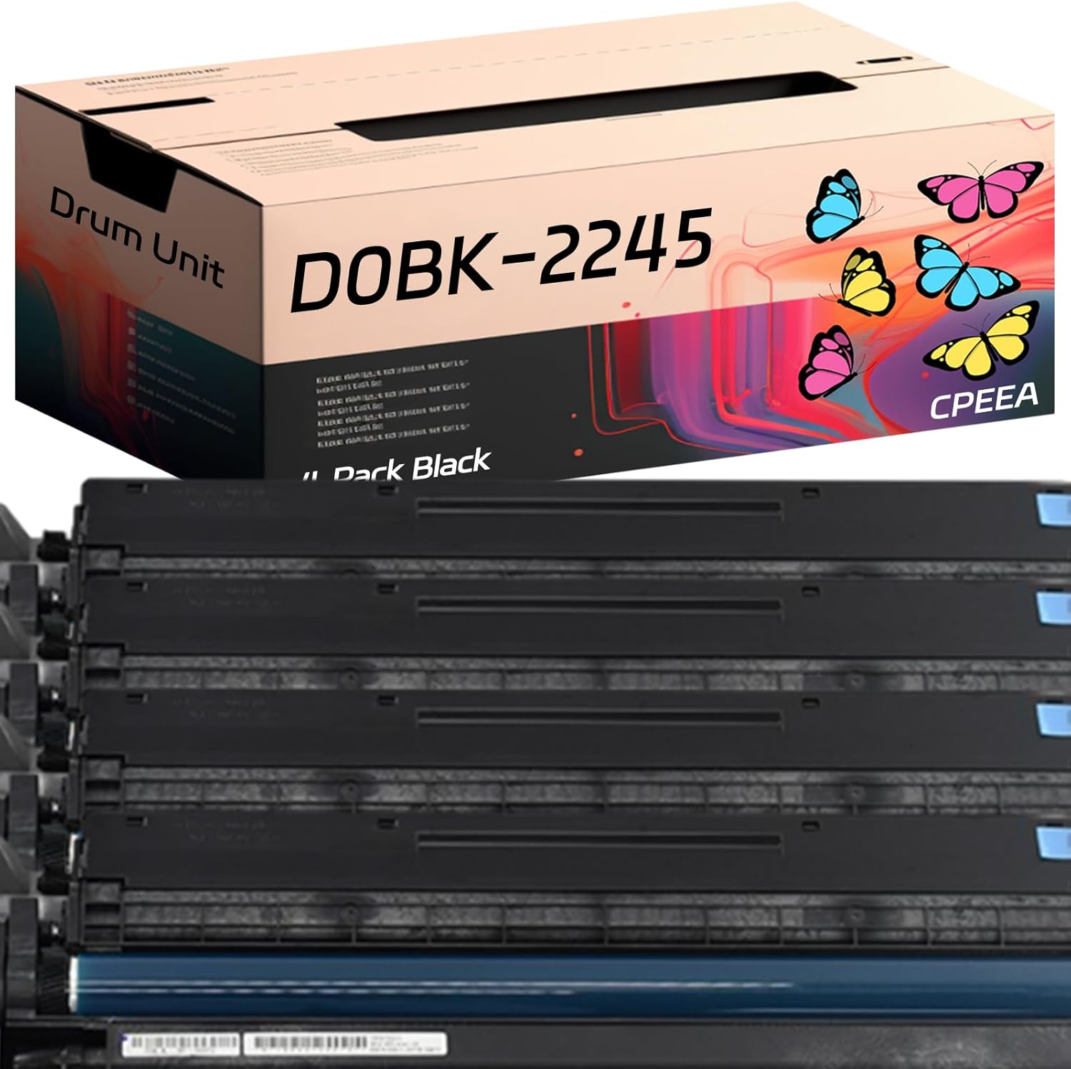 Compatible for Ricoh D0BK-2245 Drum Unit Work for Ricoh IM C2500 C2000 Printers, with Chip, High Yield 30000 Pages, Clear Printing (4 Pack Black)