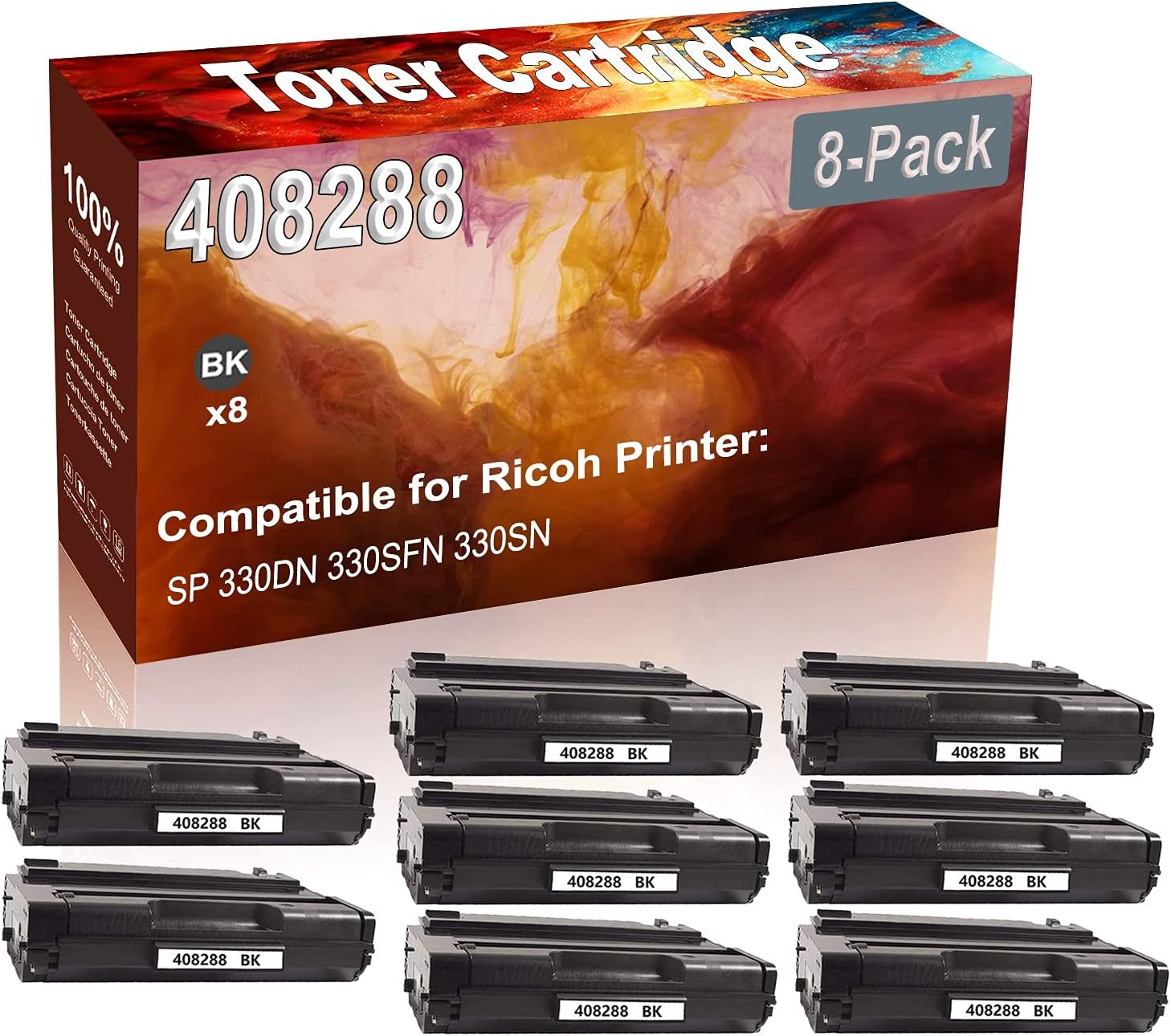 Credibility Store 8-Pack (Black) Compatible SP 330DN 330SFN 330SN Laser Printer Cartridge (High Capacity) Replacement for Ricoh 408288 Printer Cartridge
