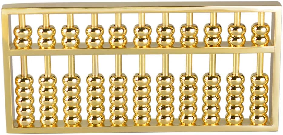 Brass Statu Copper Abacus Decoration Chinese Calculator Math Calculating Tool for Kids Adult Collection (10'')