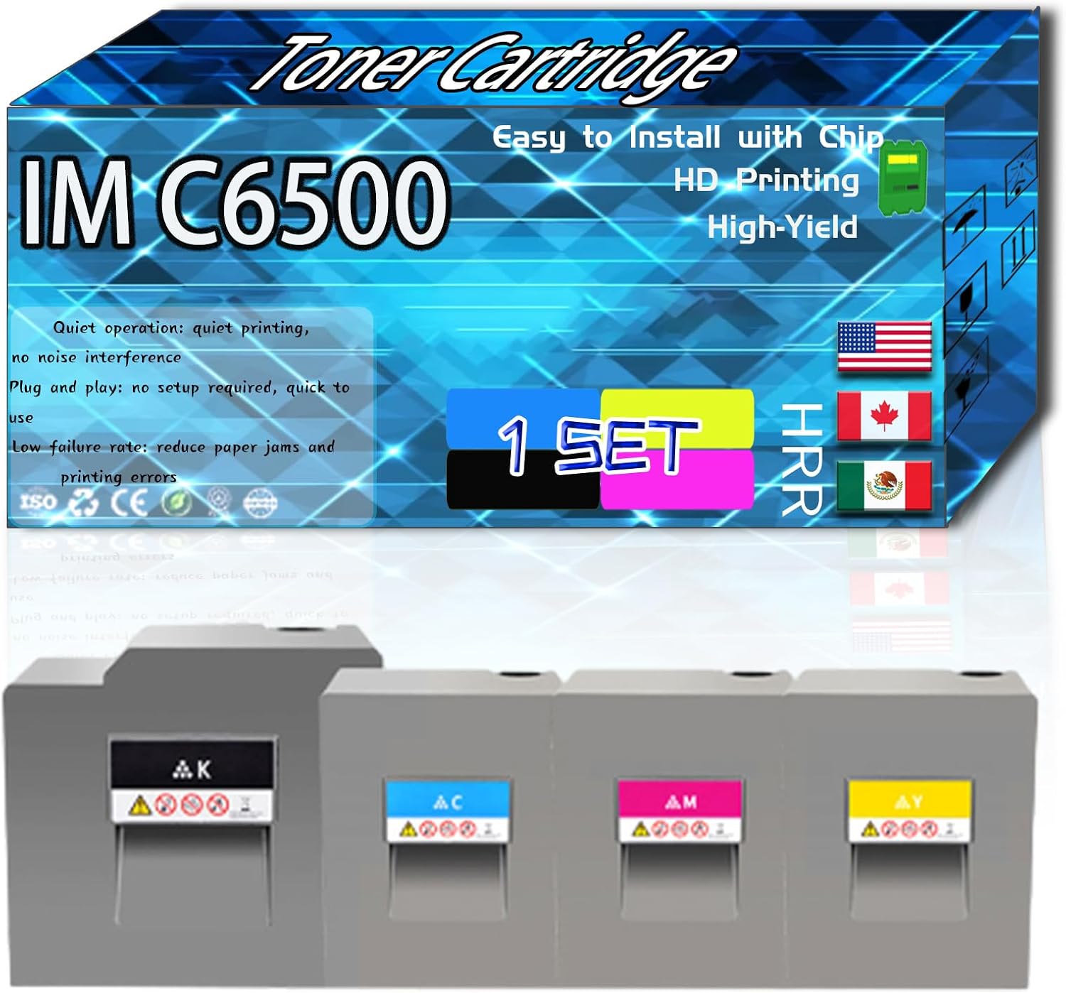 CEECN IM C6500 Toner Cartridge Compatible for Ricoh IM C6500 IM C8000 MP C6503 MP C8003 Printers, High Production Replacement (Multicolor)