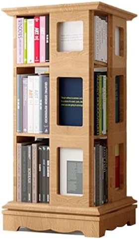 Home Bookshelf Solid Wood Rotating Bookshelf，Modern Minimalist Storage Storage Bookcase for Bedroom, Living Room Home and Office ​Shelves (Color : A, Size : 108cm)