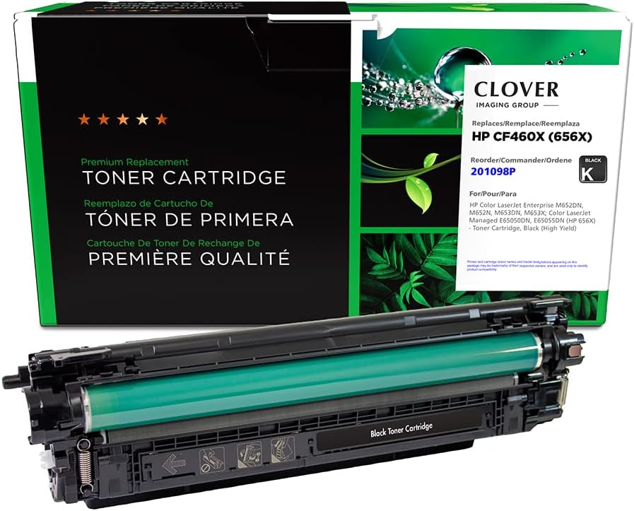 Clover Remanufactured Toner Cartridge Replacement for HP CF460X (HP 656X) High Yield | Black