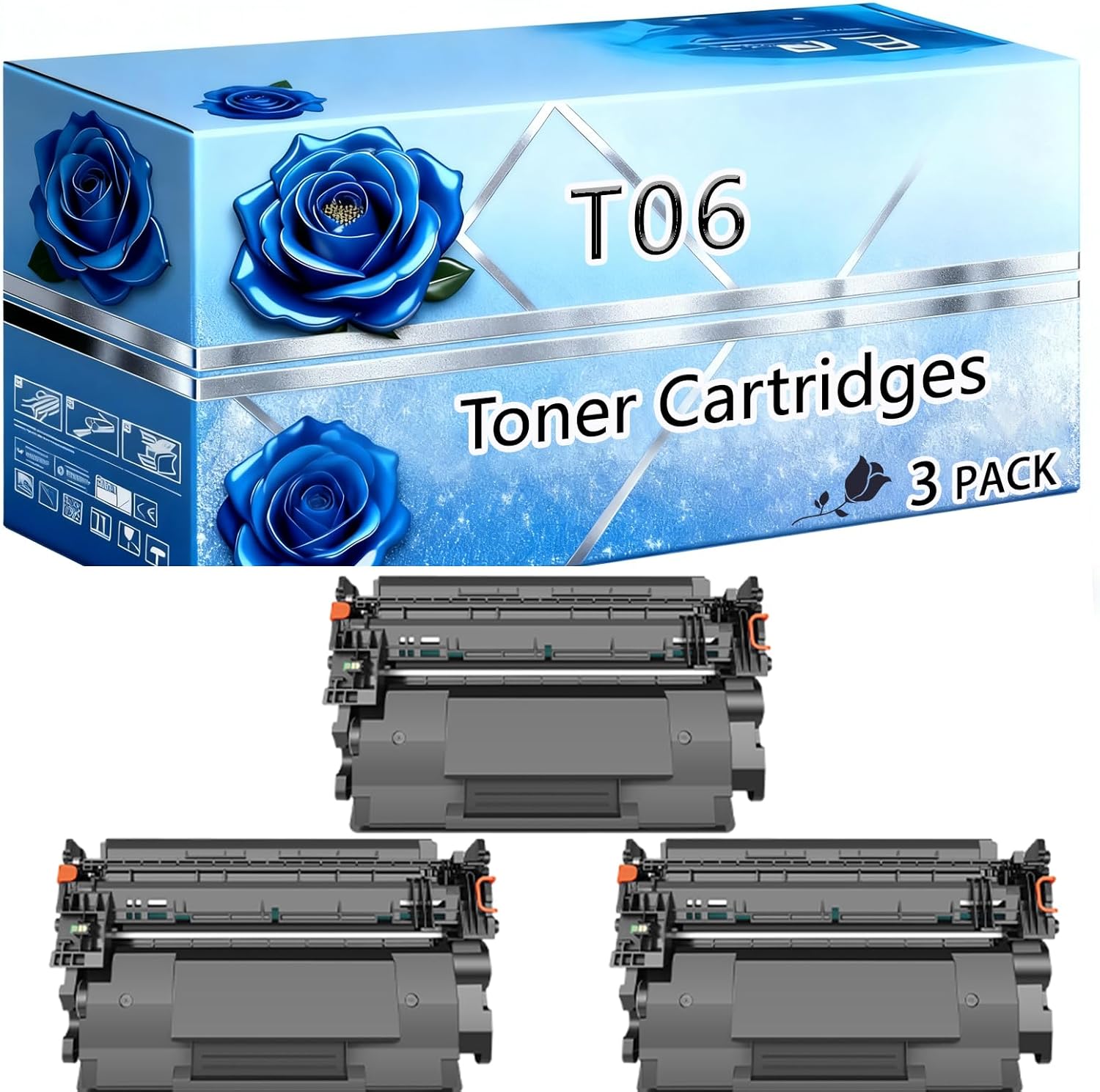 BIVOL Compatible Toner Cartridges Replacement for Canon T06 High Yield 10000 Pages imageCLASS X MF1643i II X MF1643iF II 1643i 1643iF 1643P Printers (3 Pack Black)