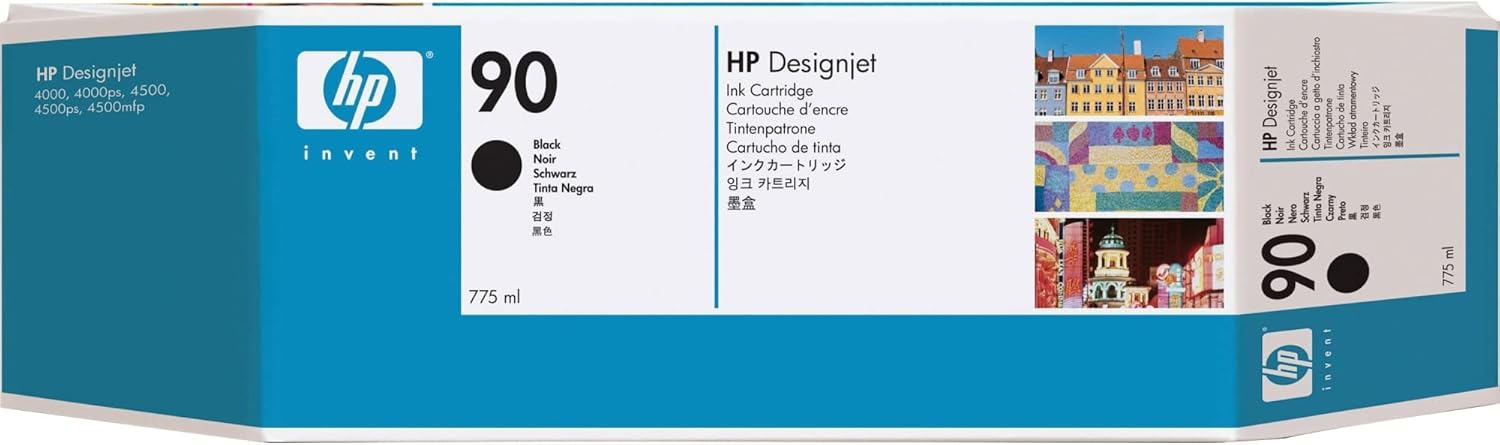 HP 90 Black 775-ml Genuine Ink Cartridge (C5059A) for DesignJet 4500 MFP, 4500 & 4000 Series Large Format Printers