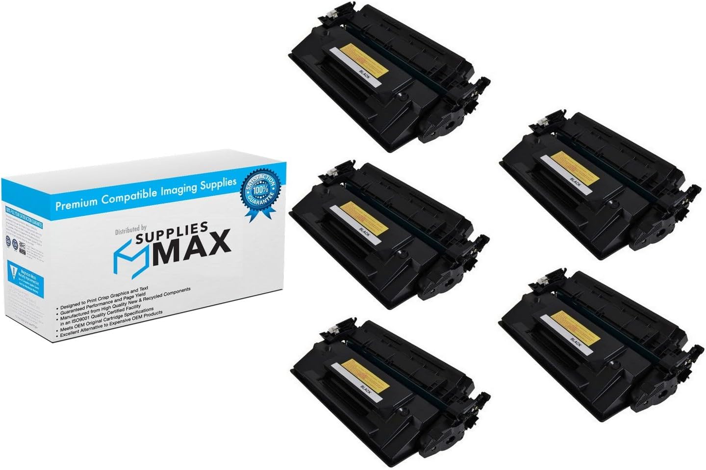 SuppliesMAX Compatible Replacement for HP Laser Jet Pro 4001/Pro 4002/Laser Jet MFP-4101/MFP-4102 Series Jumbo Toner Cartridge (5/PK-20000 Page Yield) (NO. 148X) (W1490XCJ_5PK)