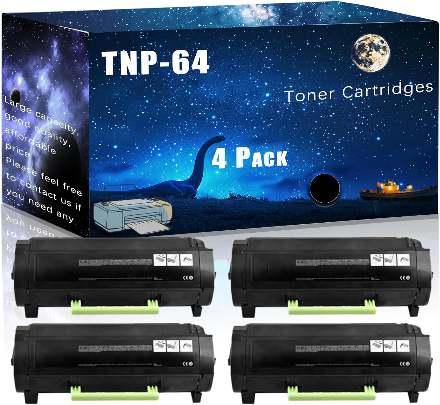 MUCQL TNP-64 Compatible Toner Cartridges Replacement for Konica Minolta High Yield Compatible bizhub 4052 bizhub 4752 Printers, Meet Printing Needs (4 Pack Black)