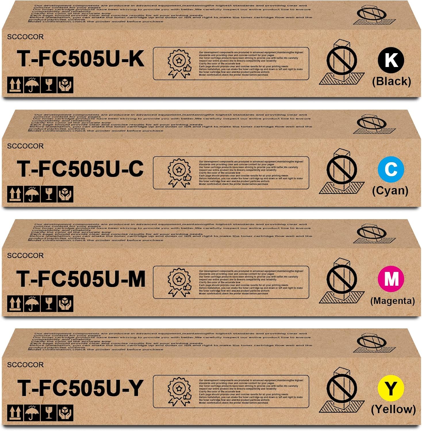 SPLENDIDCOLOR T-FC505U T-FC505U-K T-FC505U-C T-FC505U-M T-FC505U-Y Toner Cartridge Replacement for Toshiba e-Studio 2505AC 3005AC 3505AC 4505AC 5005AC Printer