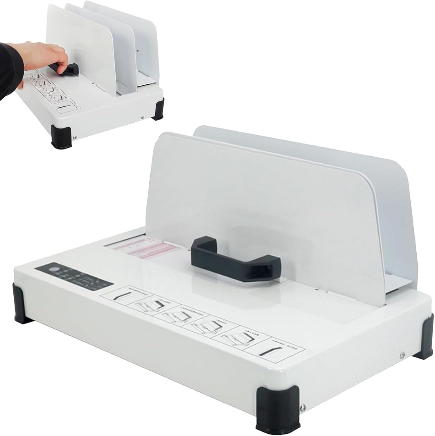 CAOJS Thermal Fusion Binding Machine, Electric Thermal Fusion Binding Machine with Auto Clamping, Auto Heat Stop, 3 Binding Methods and Document and Report Binding Specifications