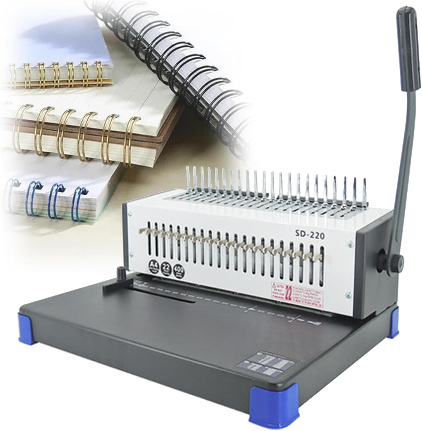 MTTXY Comb Binding Machine, 21-Hole, Max. Punch 20 Sheets & Binding 400 Sheets, Book Binding Machines for Home/Office Use