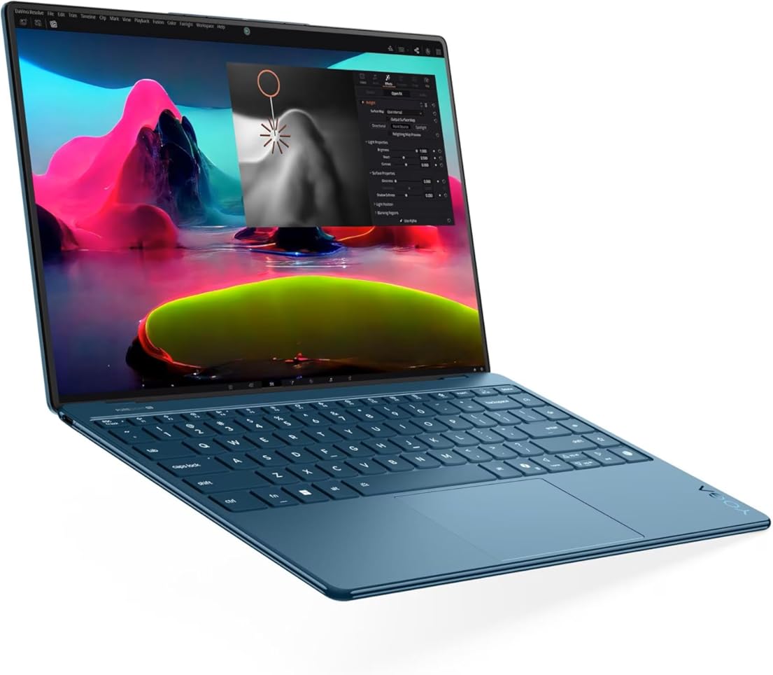 Lenovo Yoga Slim 9i Laptop with Intel Core Ultra 7 258V Processor,14” WQUXGA OLED Touchscreen Display, Camera Under Display, 32GB LPDDR5X-8533MT/s Memory, 1TB SSD, Wi-Fi 7, FP Reader, and Win 11 Pro