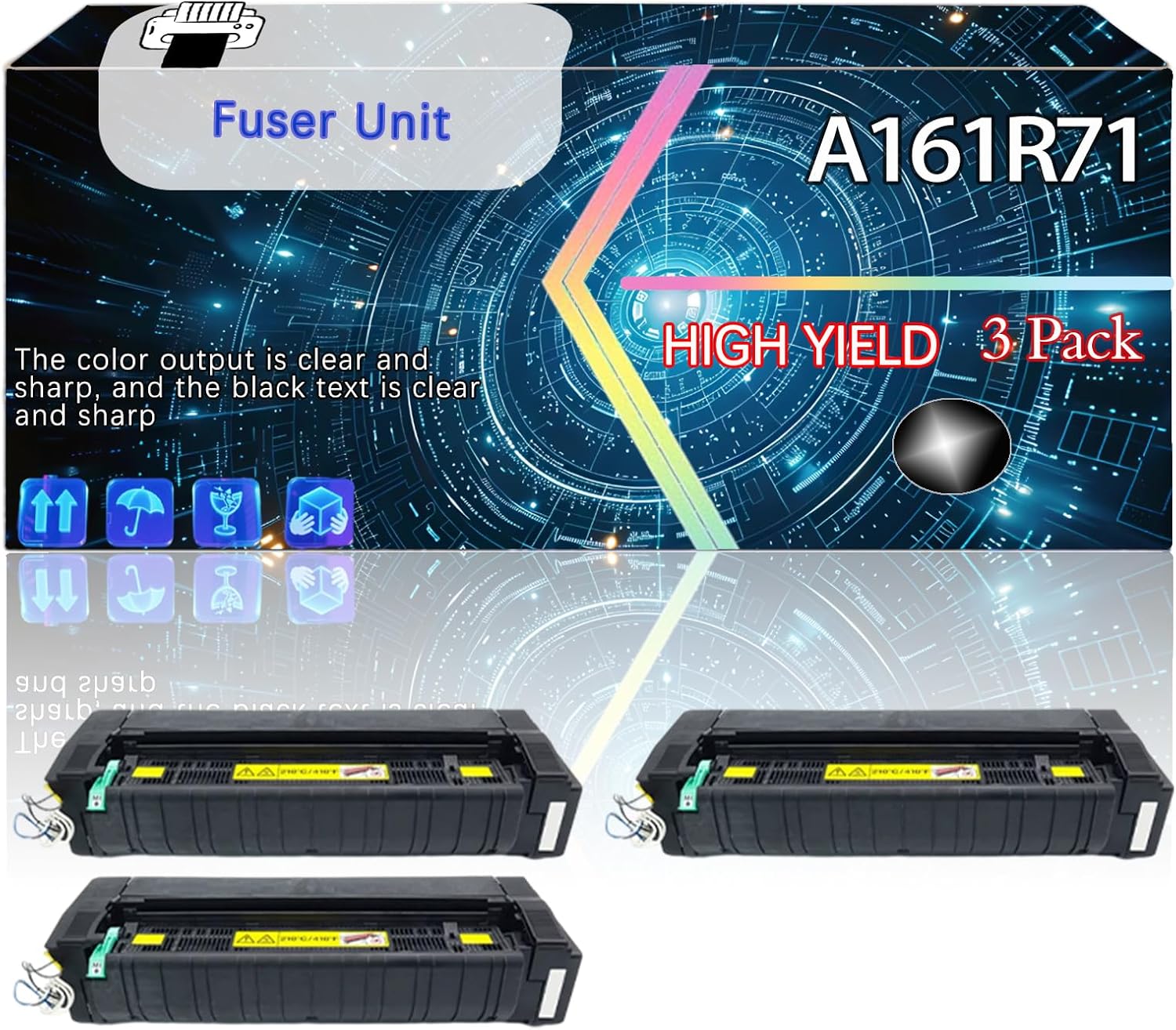 CEECN A161R71899（120V） Compatible for Konica Minolta bizhub 224e 284e 364e 368 C224 C224e C258 C284 Printers, Replacement Fuser Unit High Yield Printer Accessories (3 Pack Black)