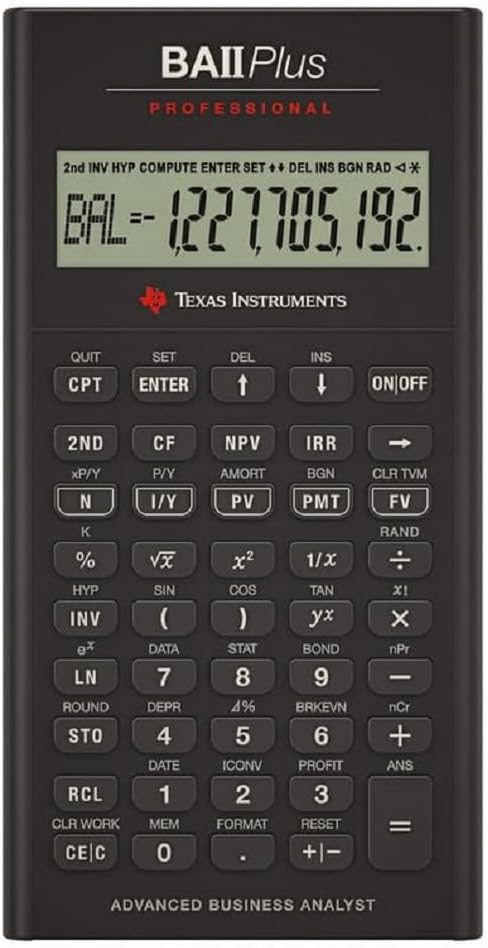 Texas Instruments BA II Plus Professional Financial Calculator Black