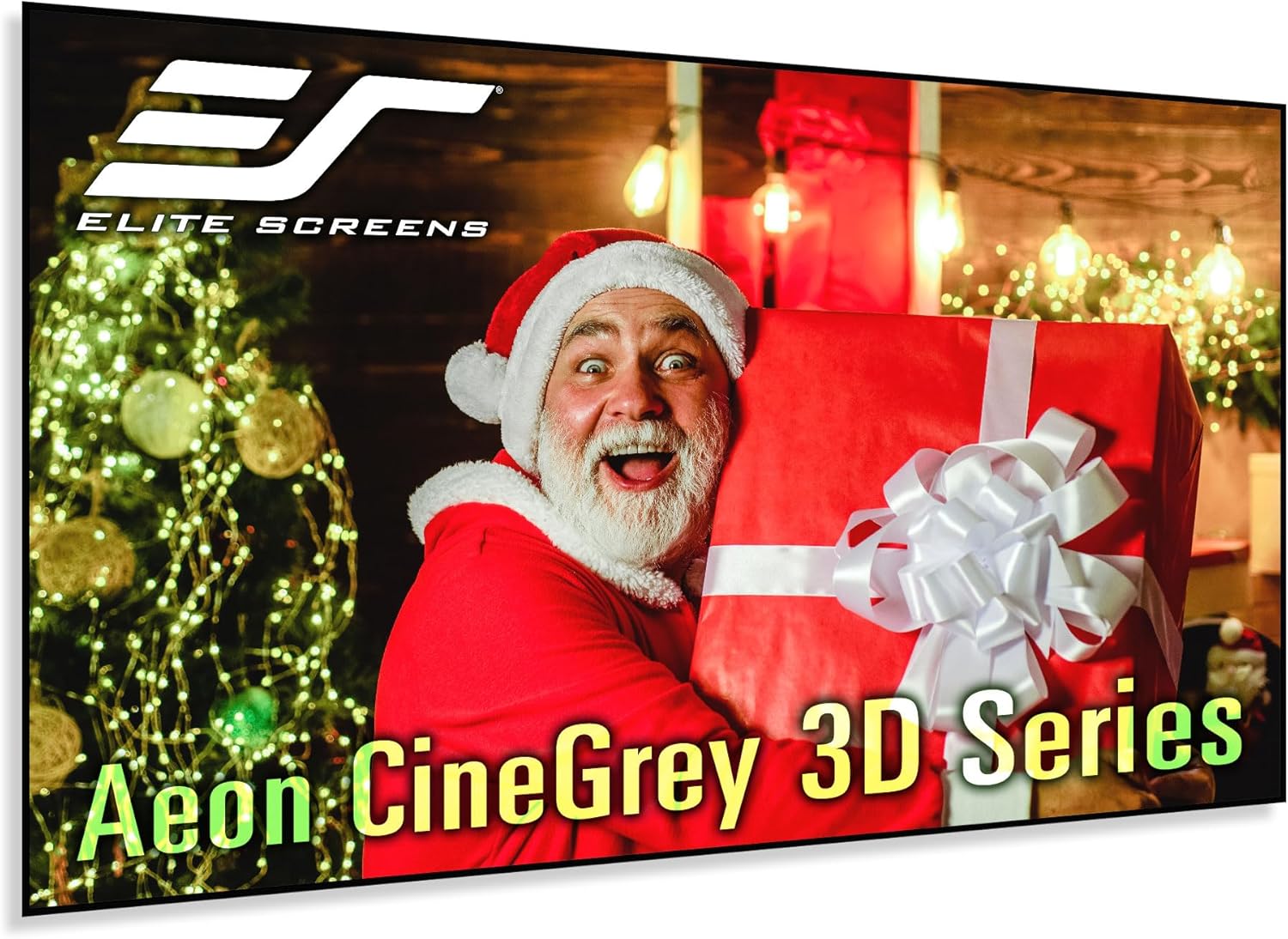 Elite Screens 158 inch CLR/ALR Projector Screen 16:9 4K, Standard Throw Projection, Edge Free Ambient Light Rejecting Grey for Indoor Movie Screen Home Theater - Aeon CineGrey 3D- AR158DHD3