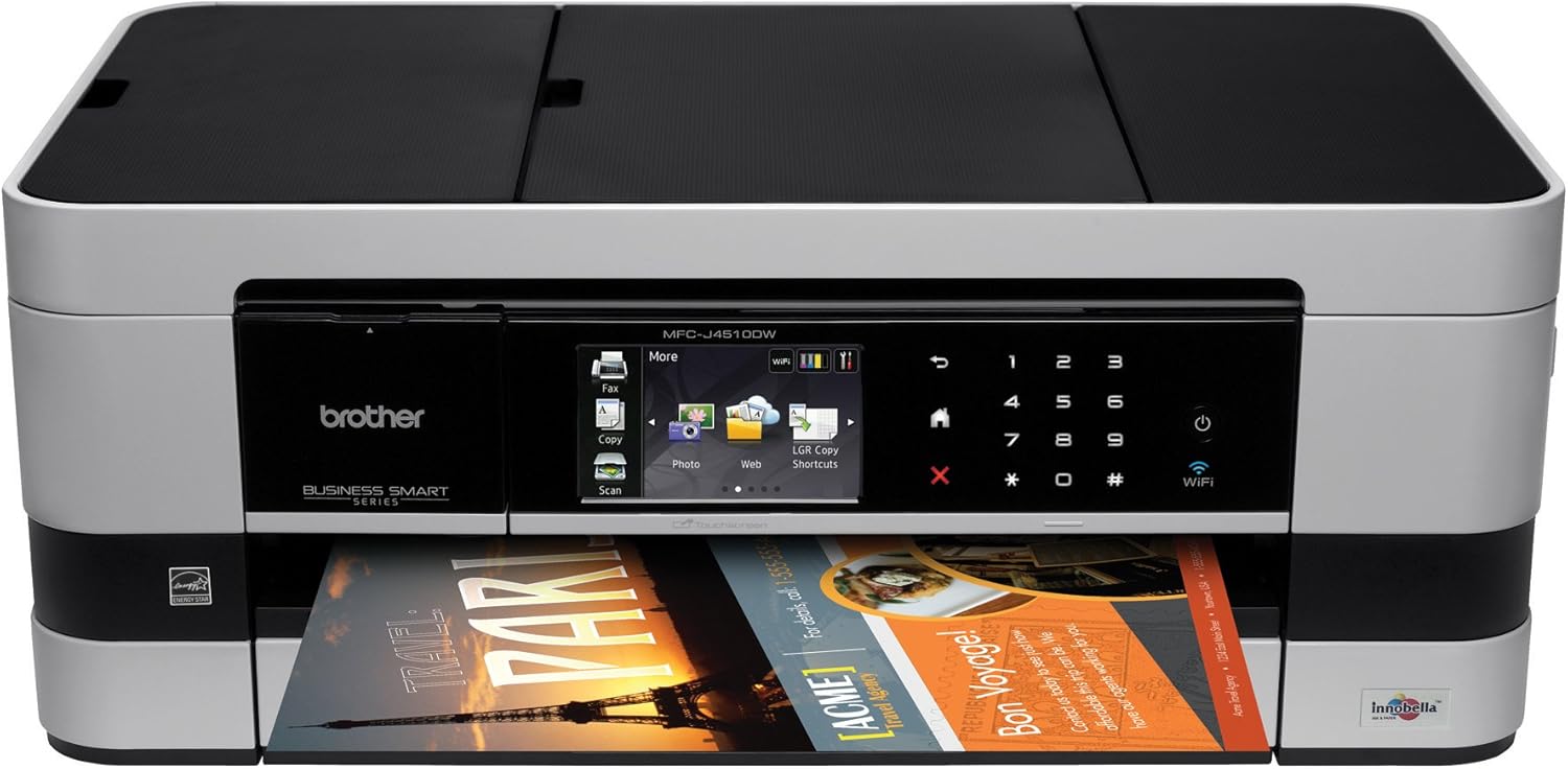 Brother Printer MFCJ4510DW Wireless Color Photo Printer with Scanner, Copier and Fax, Amazon Dash Replenishment Ready