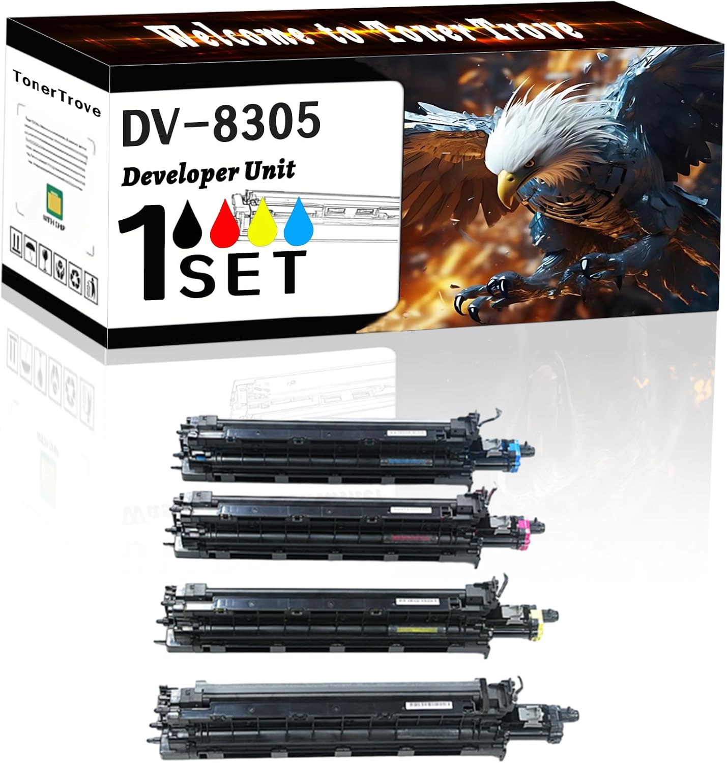 LECUU DV-8305 Developer Unit Compatible for Kyocera TASKalfa 3050ci 3051ci 3550ci 3551ci Printers, Office Printing is Easy Clear Smooth (4-Pack BK/C/M/Y)
