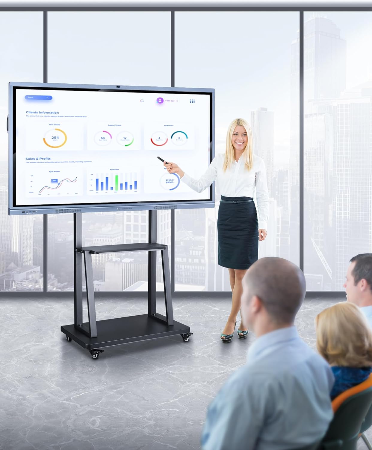 Smart Board Stand with Wheels