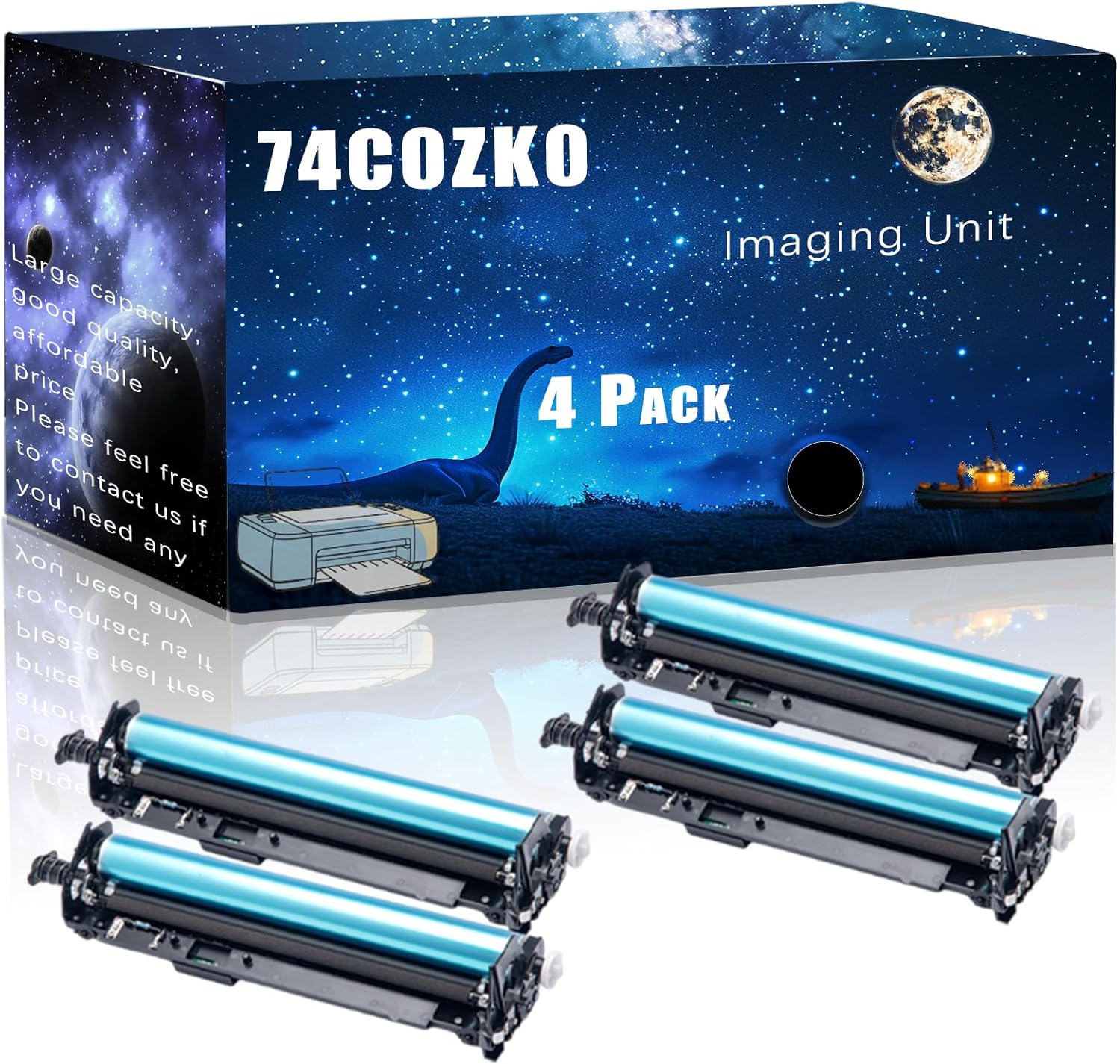 74C0ZK0 Compatible Imaging Unit Replacement for Lexmark High Yield Compatible CX725de CX725dhe CX725dthe XC4140 Printers, Meet Printing Needs (4 Pack Black)
