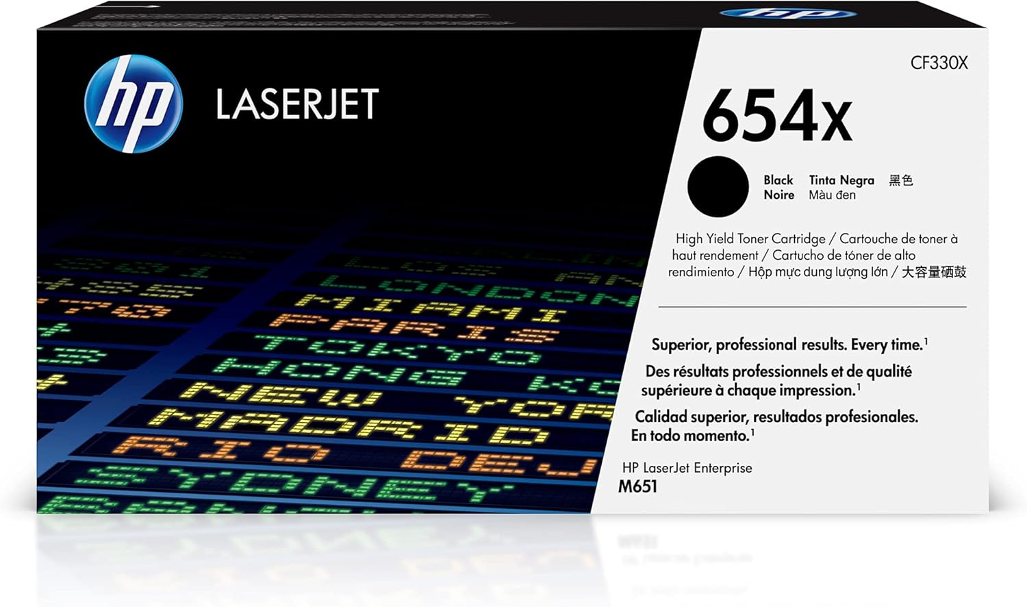 HP 654X Black High-Yield Toner Cartridge | Works Color Laserjet Enterprise M651 Series | CF330X