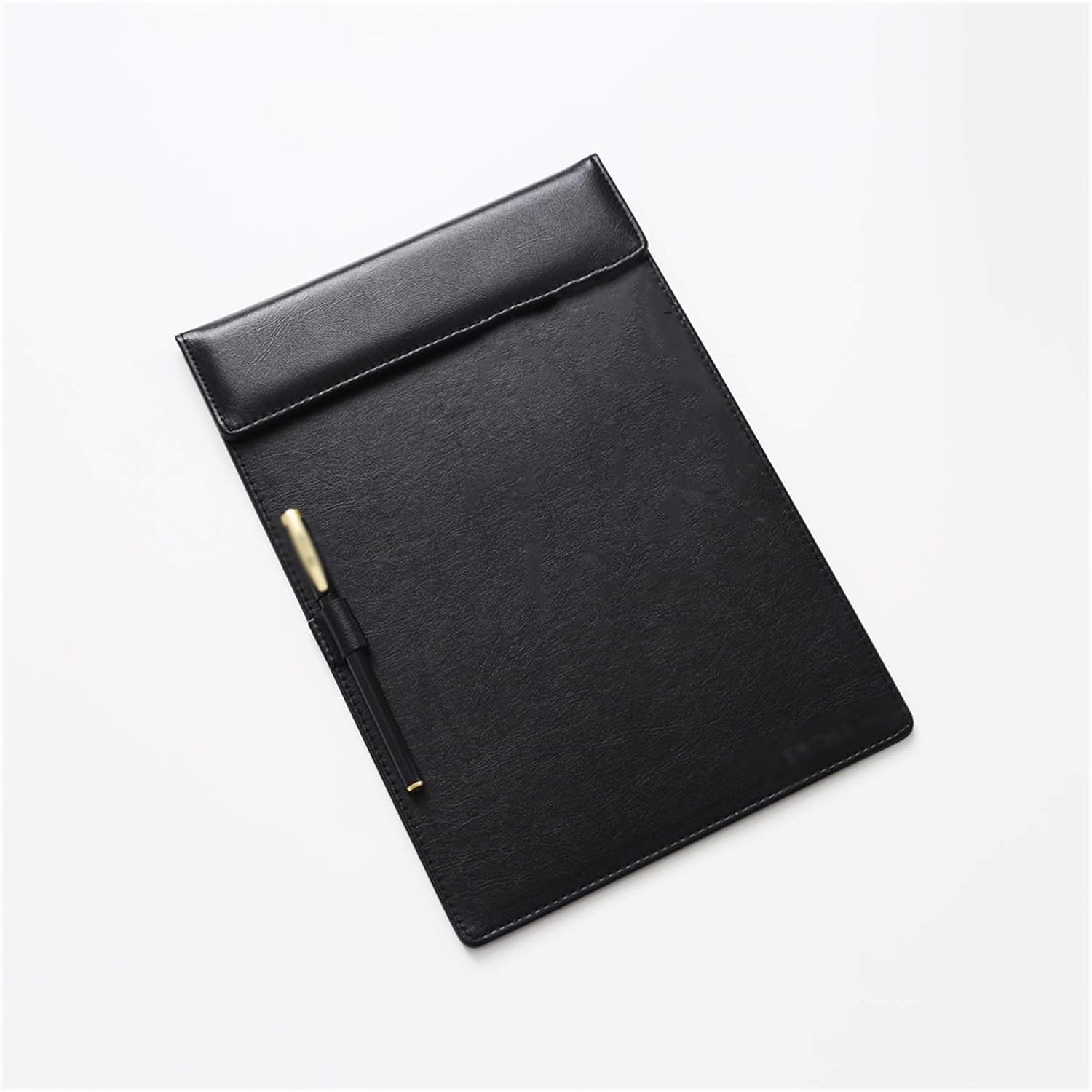 XIAOSAKU Clipboards High-end Leather Folder A4 Business Meeting Clipboard Office Meeting Board Clip Black Data Binder with Pen Cover（10 Packs） for Nurses, Students, Office