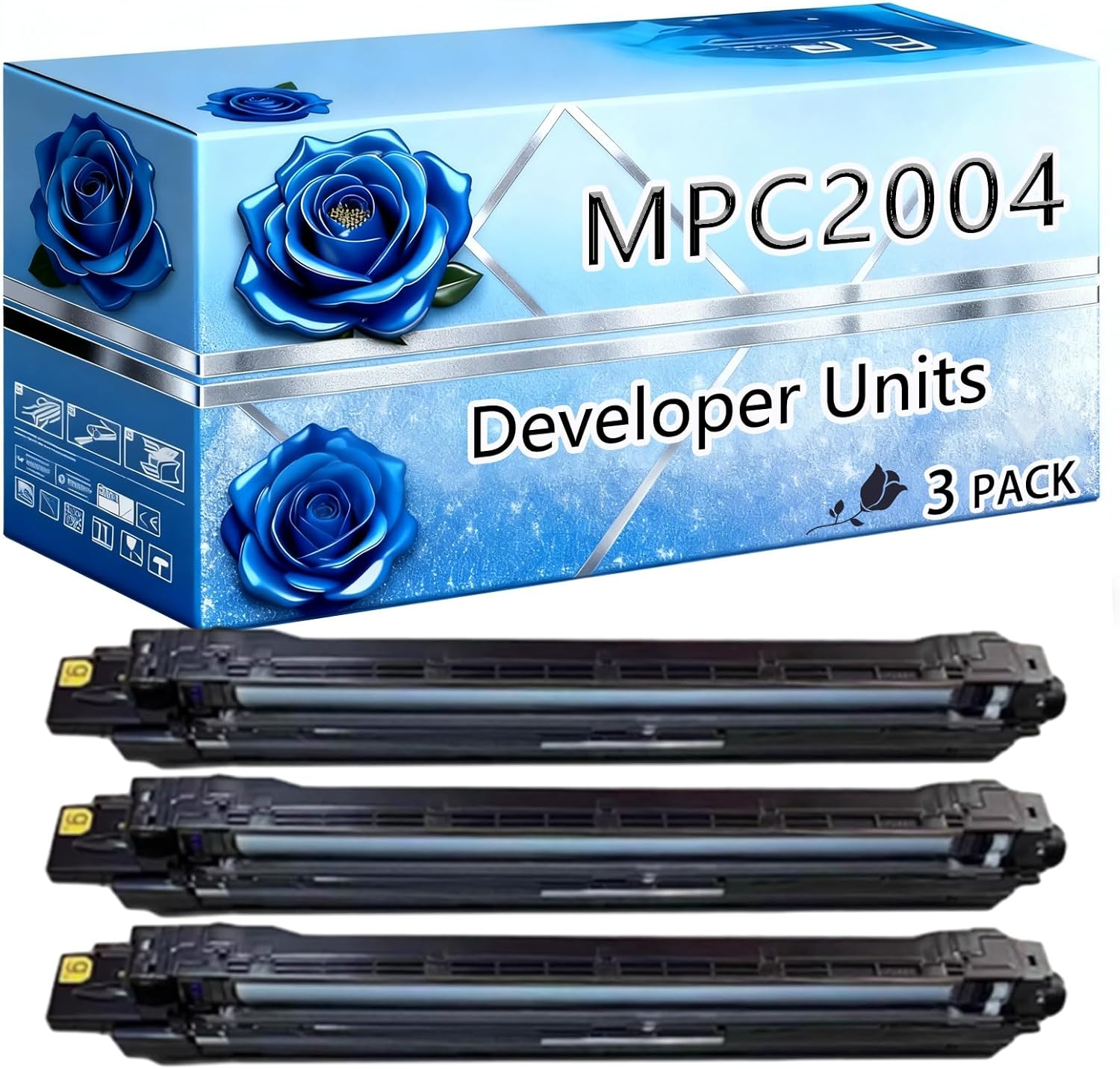 BIVOL Compatible Developer Units Replacement for Ricoh MPC2004 High Yield 60000 Pages MPC2004 C2004ASP C2004ex C2004SP C2504 C2 Printers (3 Pack Black)