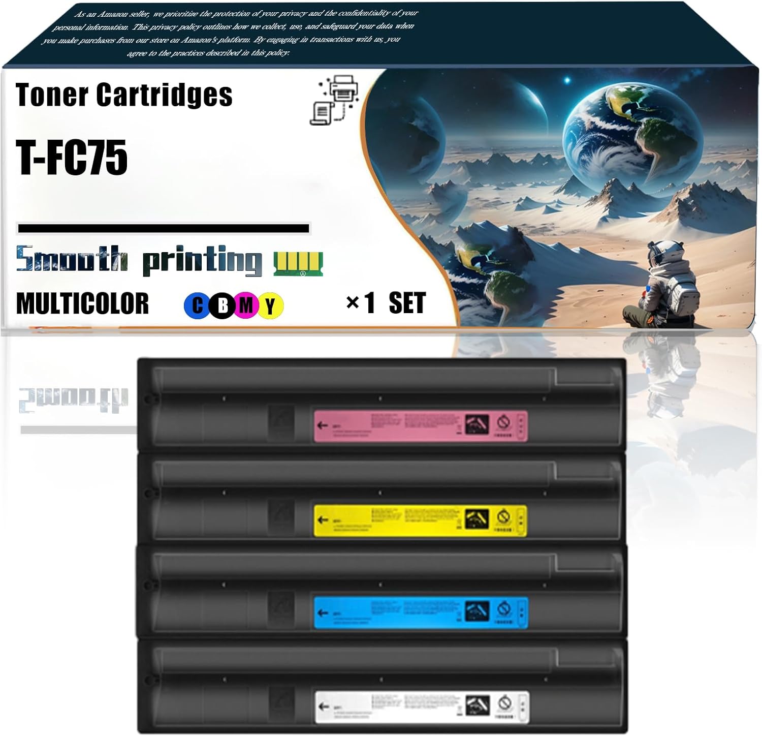 LSSF Replacement Parts Toner Cartridges T-FC75 Compatible with Toshiba E Studio 5560C 5560CG 6560C 6570C Printers, Contains Chip and Clear Printing (4-Pack BK/C/M/Y)