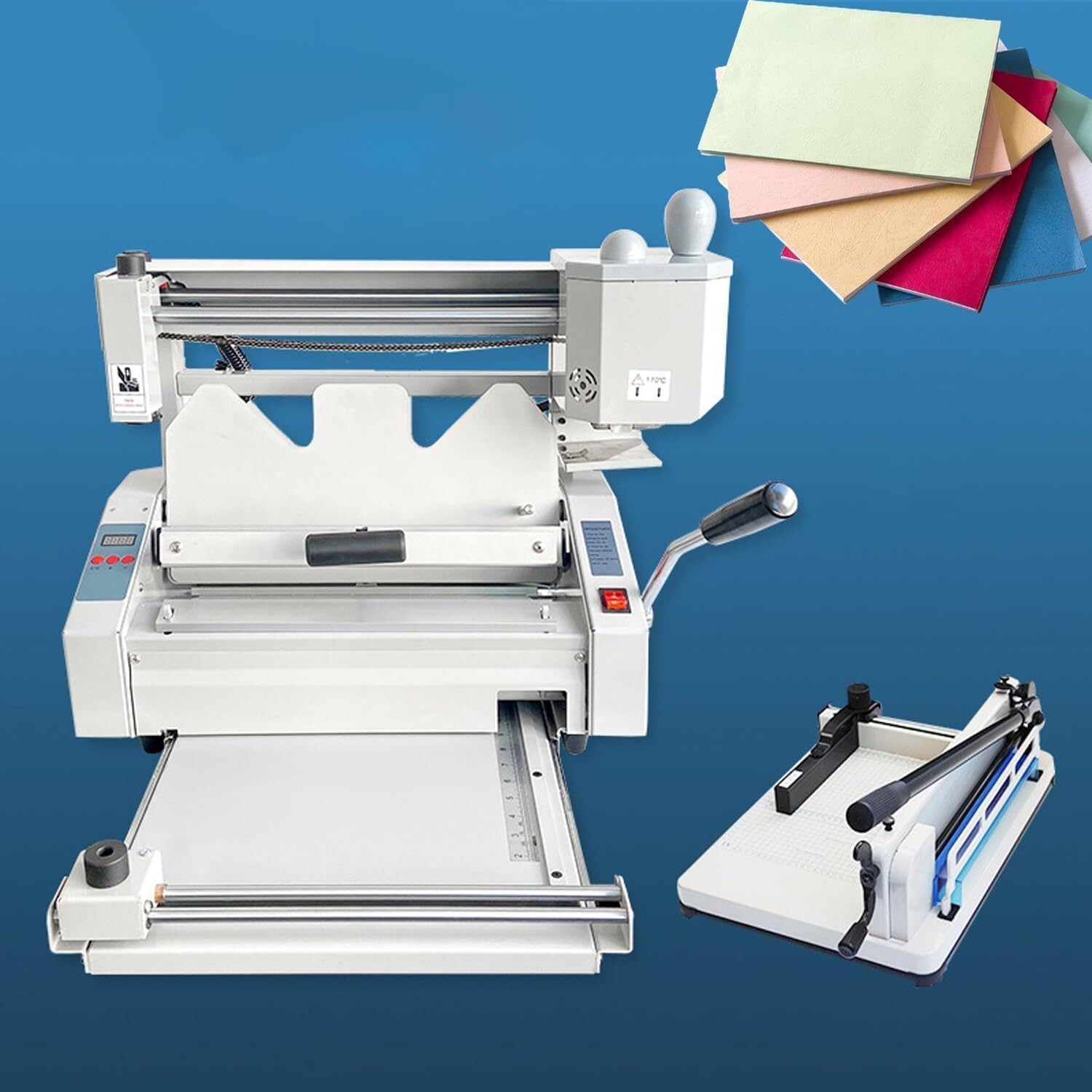 Wireless Glue Book Binding Machine, Fast 180 Books/Hour, Includes Paper & Rubber Pellets, Ideal for Office and Album Binding