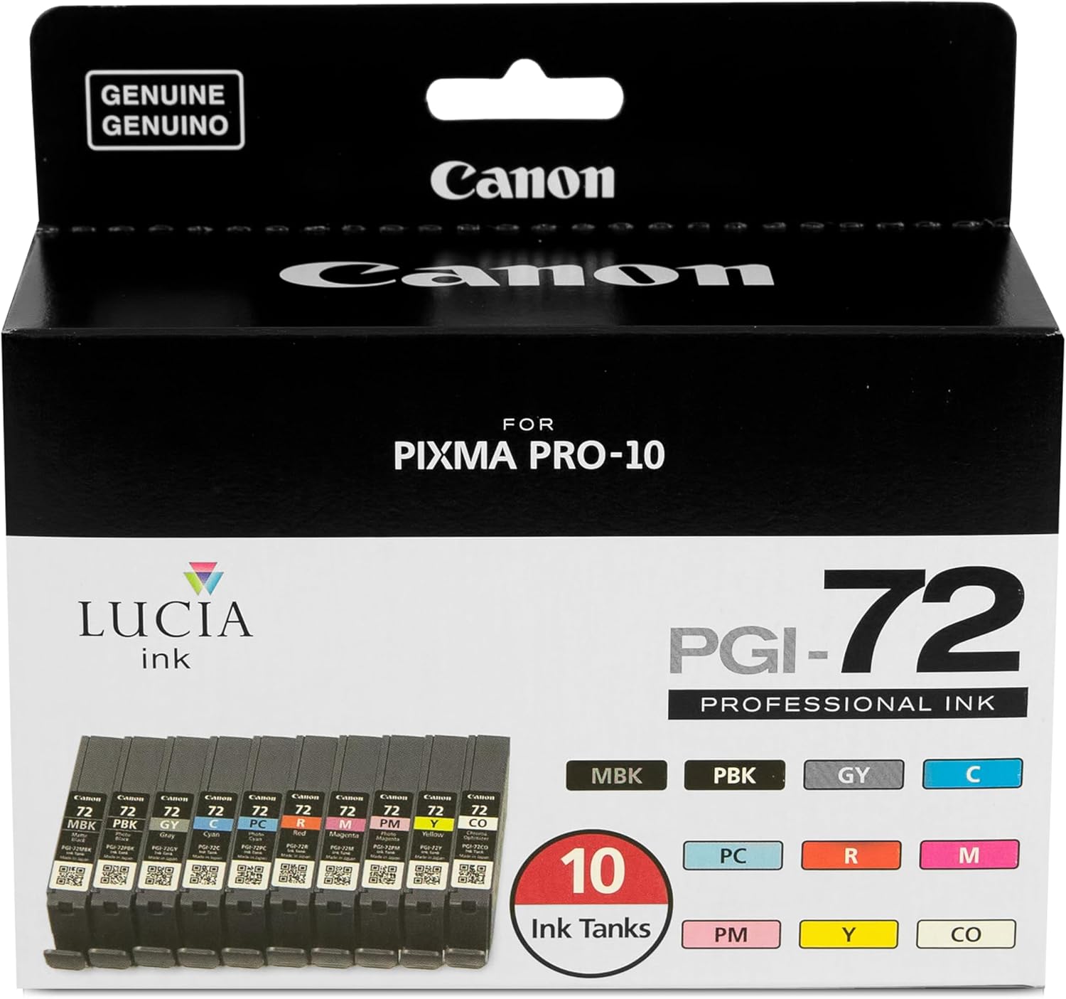 Canon PGI-72 Genuine Ten Color Pack, Compatible with PIXMA PRO-10 Printers