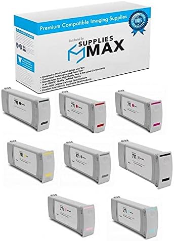 SuppliesMAX Remanufactured Replacement for HP DesignJet Z6200/DesignJet Z6600/DesignJet Z6800/DesignJet Z6810 Series Inkjet Combo Pack (775 ML) (NO. 771) (MBK/PBK/M/Y/R/LC/LM/LG) (CE04CMP)